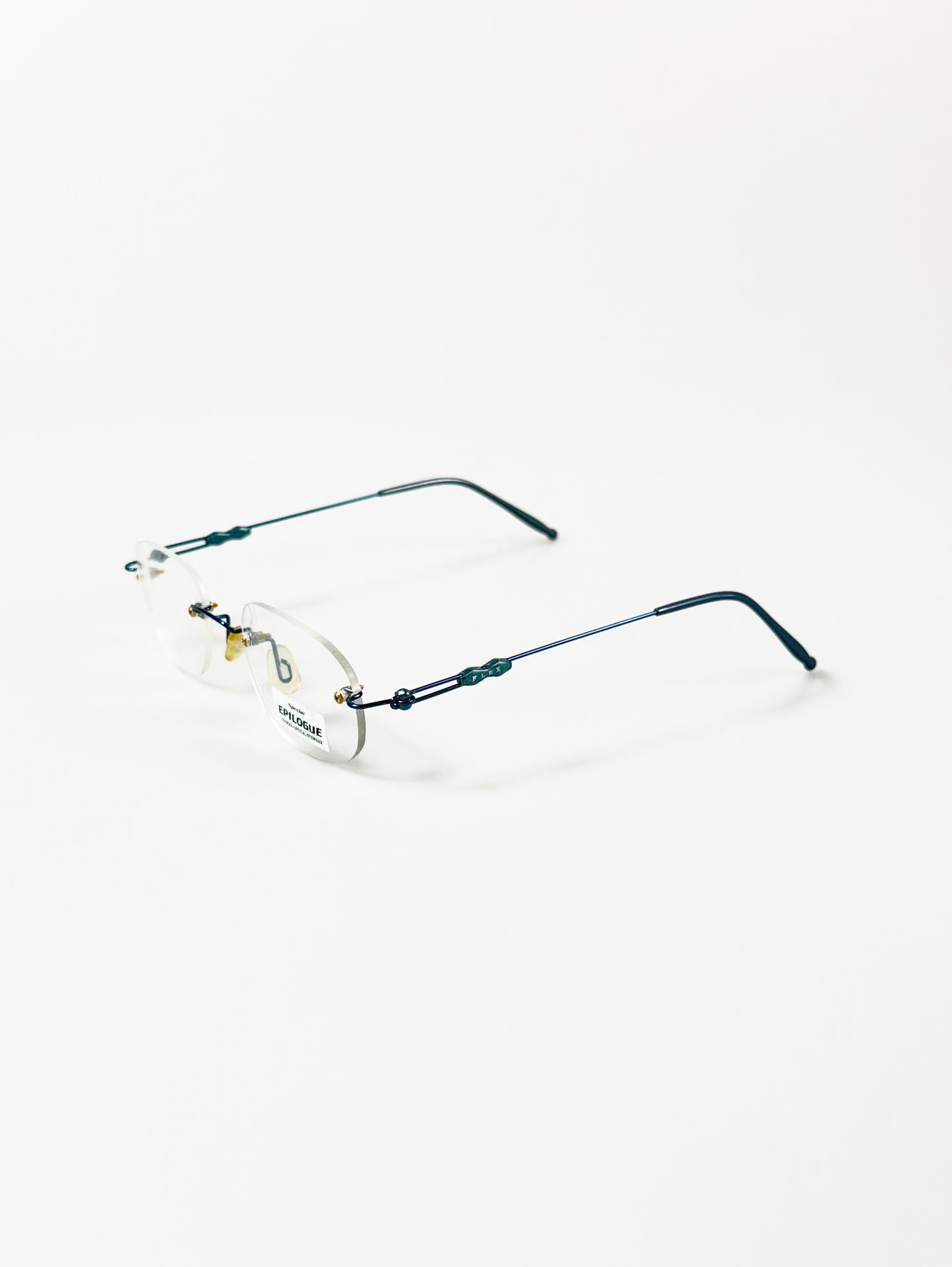 EPILOGUE Blue Rimless Square Metal Glasses
