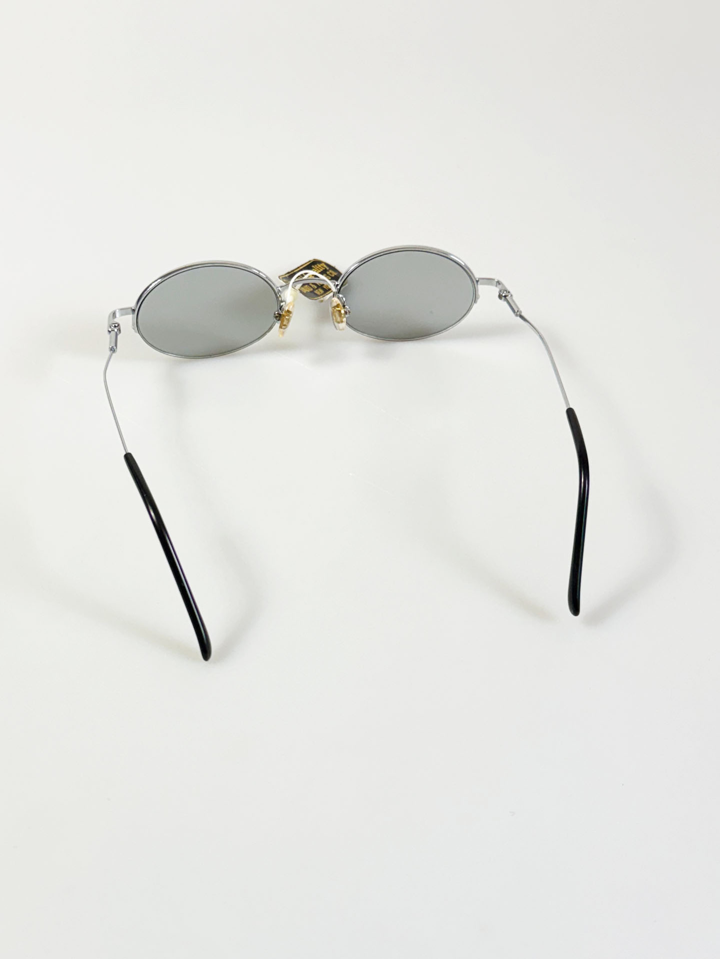 90's DAVID & YOUNG Silver Metal Semi-Rimless Oval Tinted Glasses