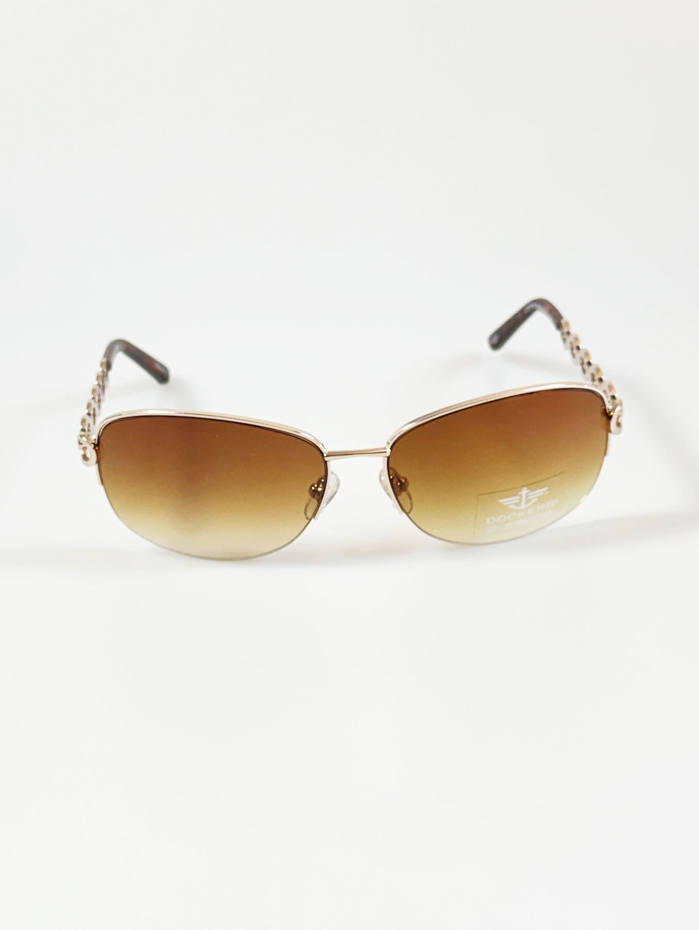 DOCKERS Gold Metal Oval Chain-Temple Tint Sunglasses