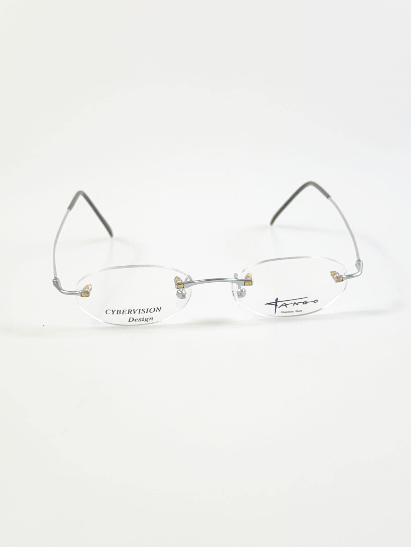 Tango Silver Oval Rimless Metal Glasses
