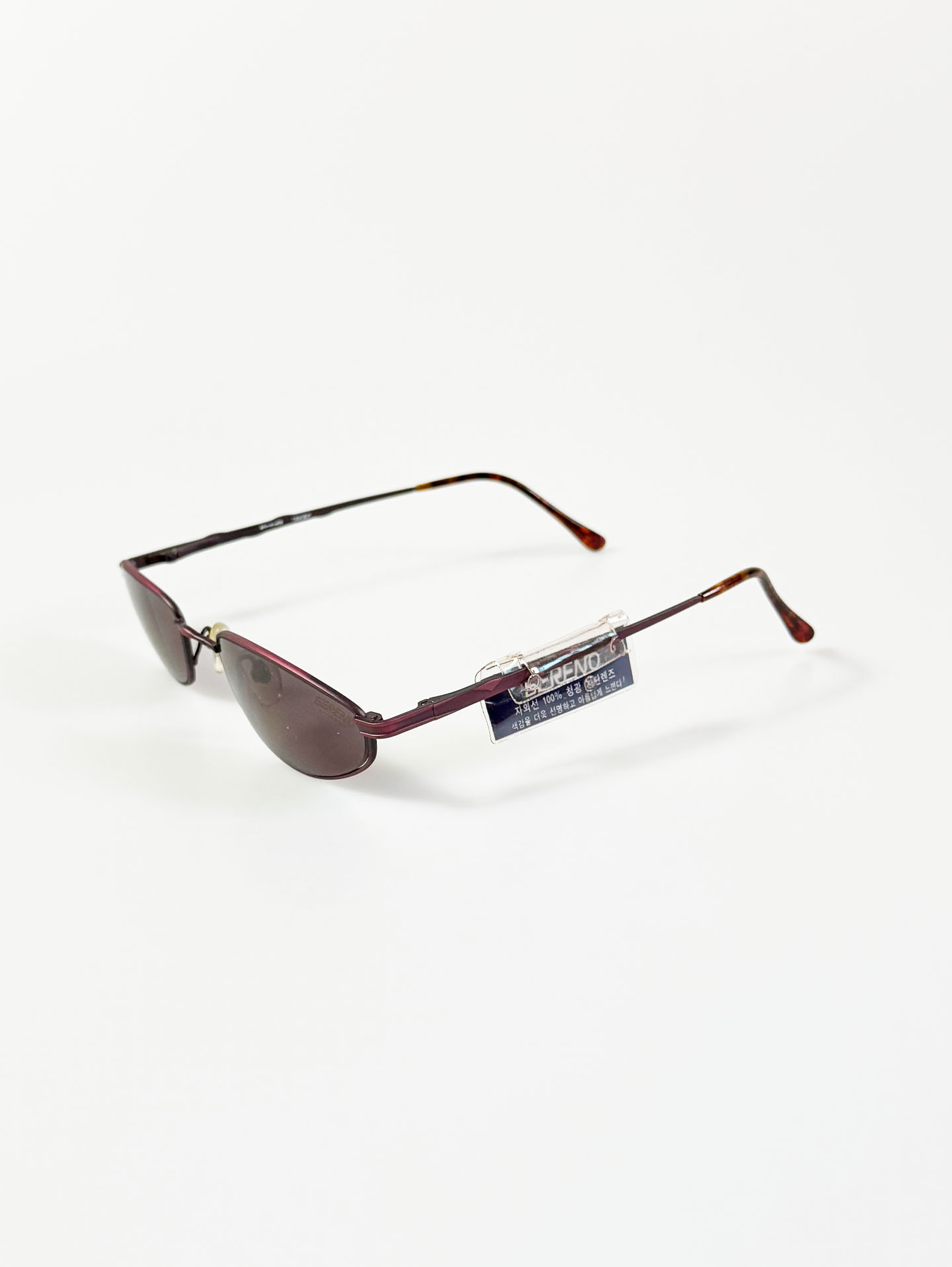 90’s SERENO Slim Oval Deep Purple Tone Metal Sunglasses
