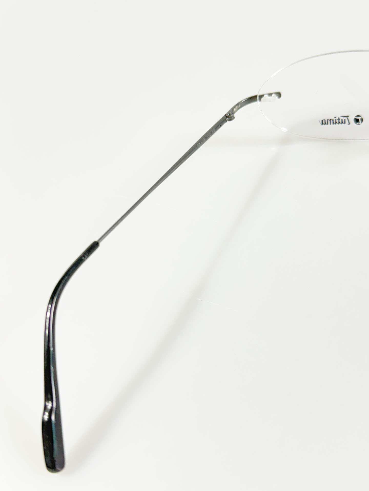 TUTIMA Dark Silver Titanium Rimless Square Frame Glasses