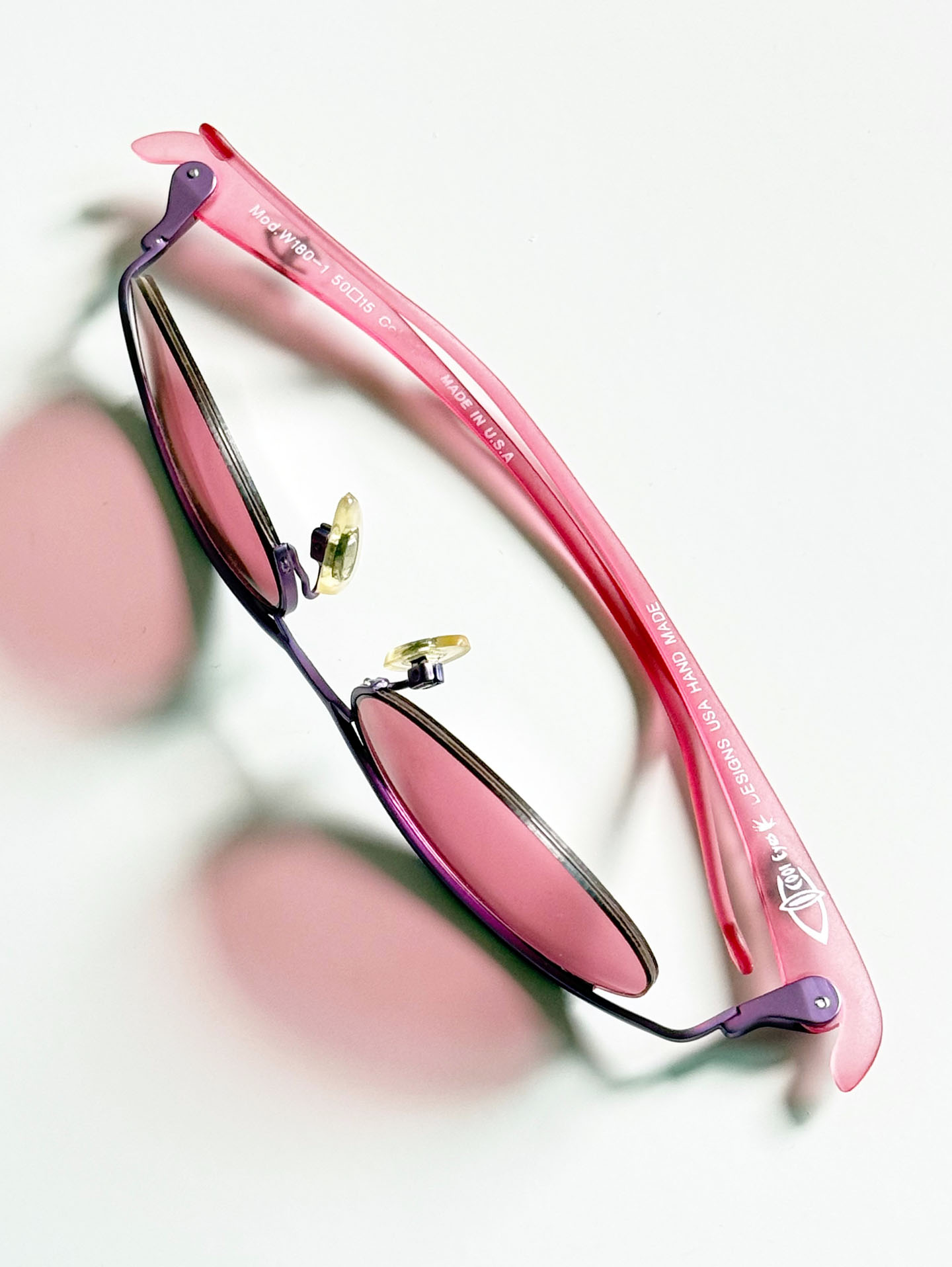 90’s COOL EYES Half-Rim Oval Metal Tinted Sunglasses