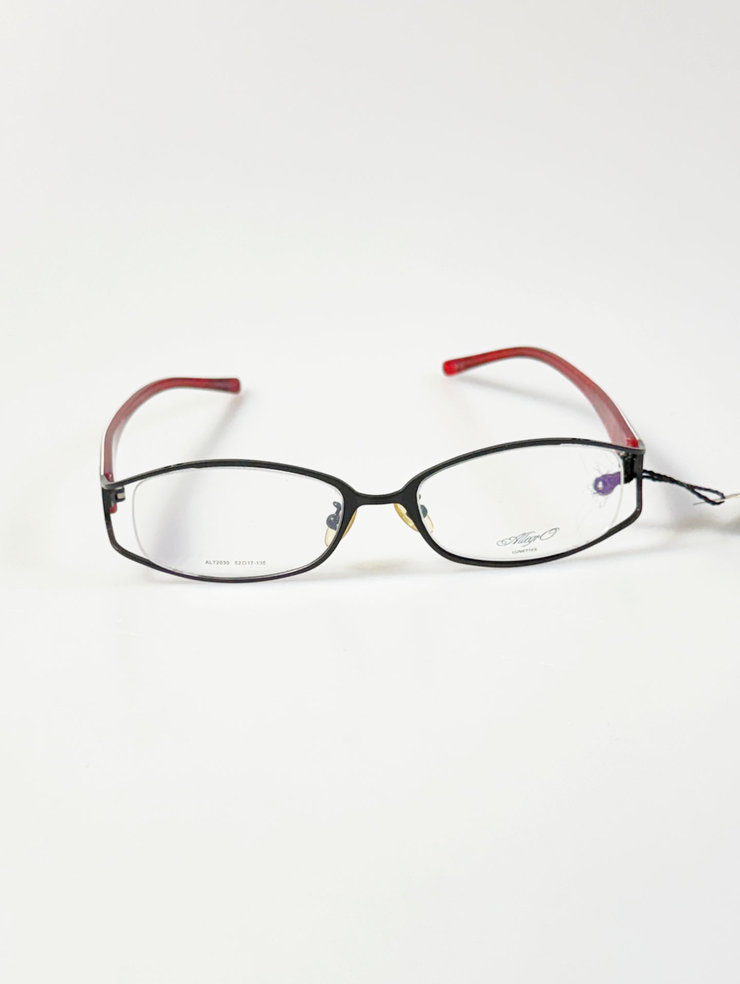 ALLEGRO Black Metal Slim Square Frame Glasses