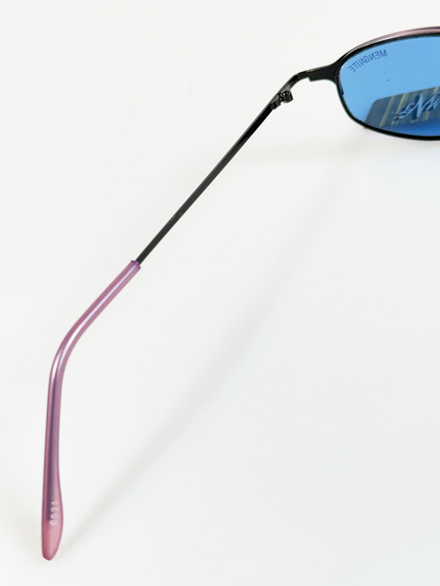 90's MENGNITE Two-Tone Metal Slim Oval Tint Sunglasses