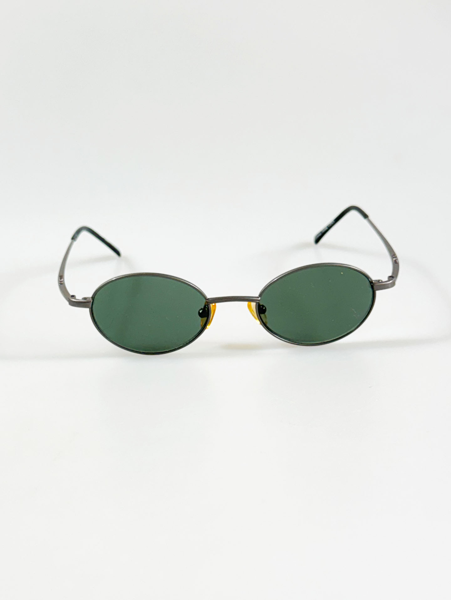 90's Dark Silver Titanium Slim Oval Sunglasses