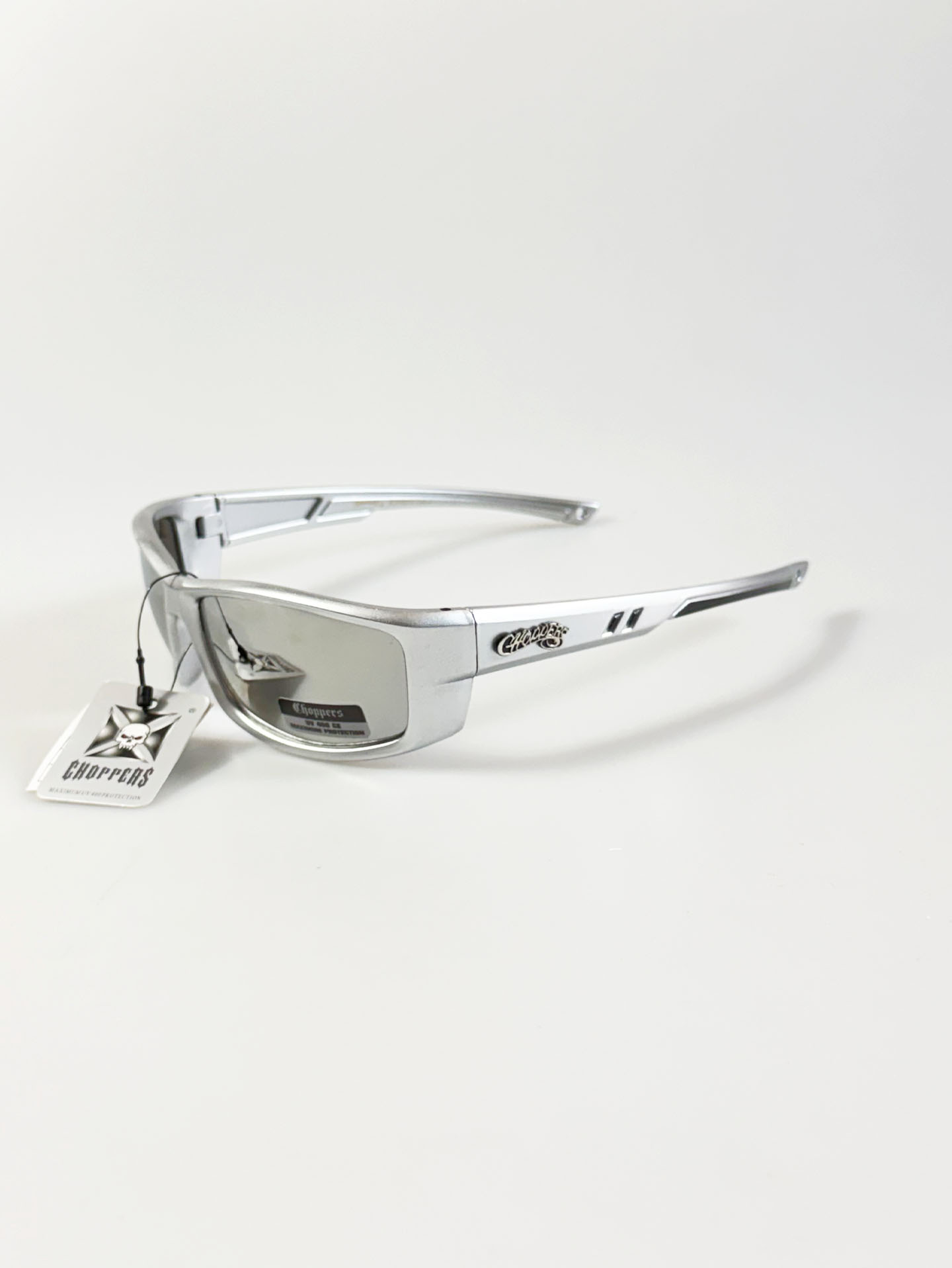 CHOPPERS Silver Wraparound Biker Sunglasses