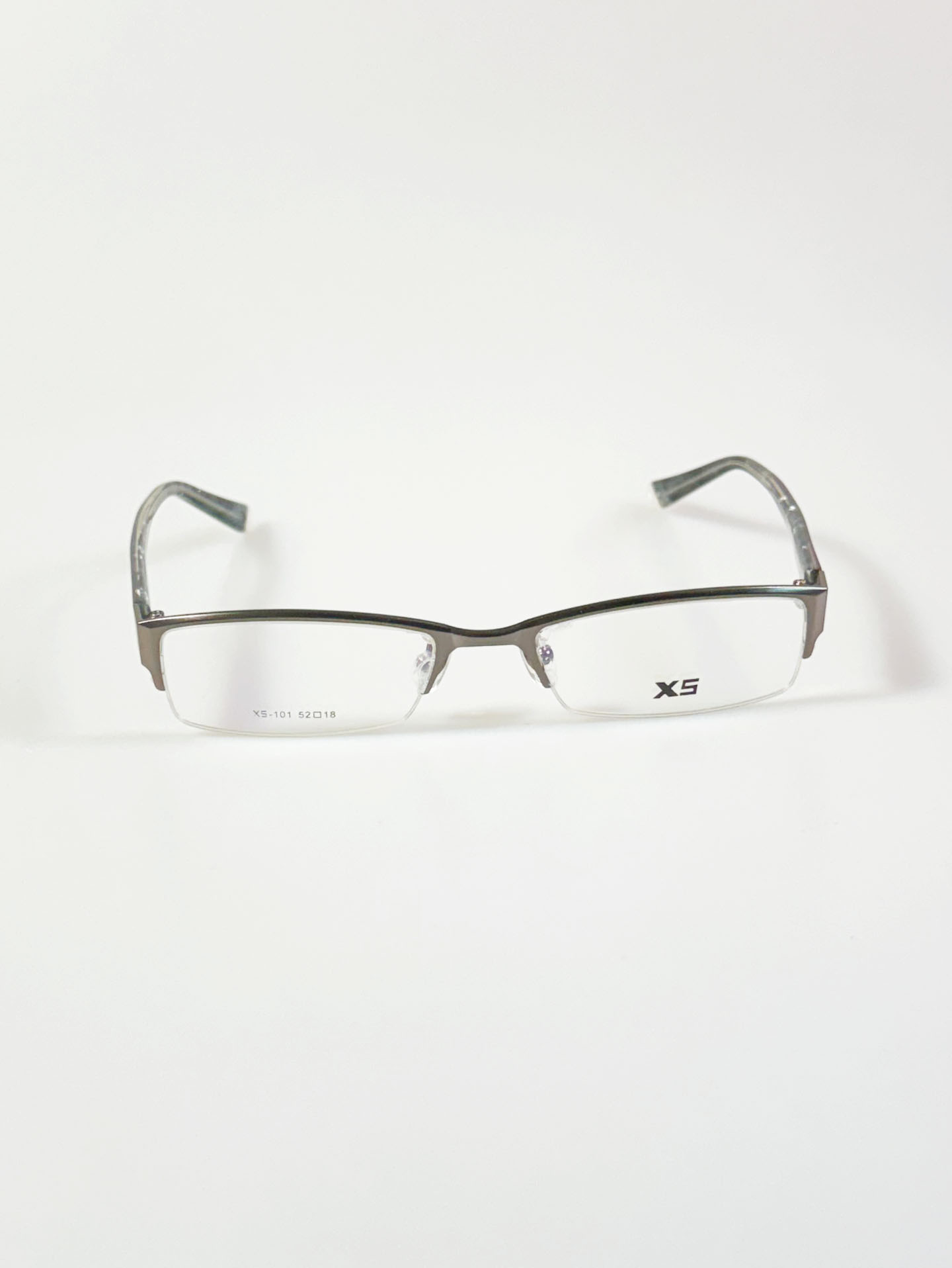 90’s X5 Slim Square Half-Rim Metal Glasses