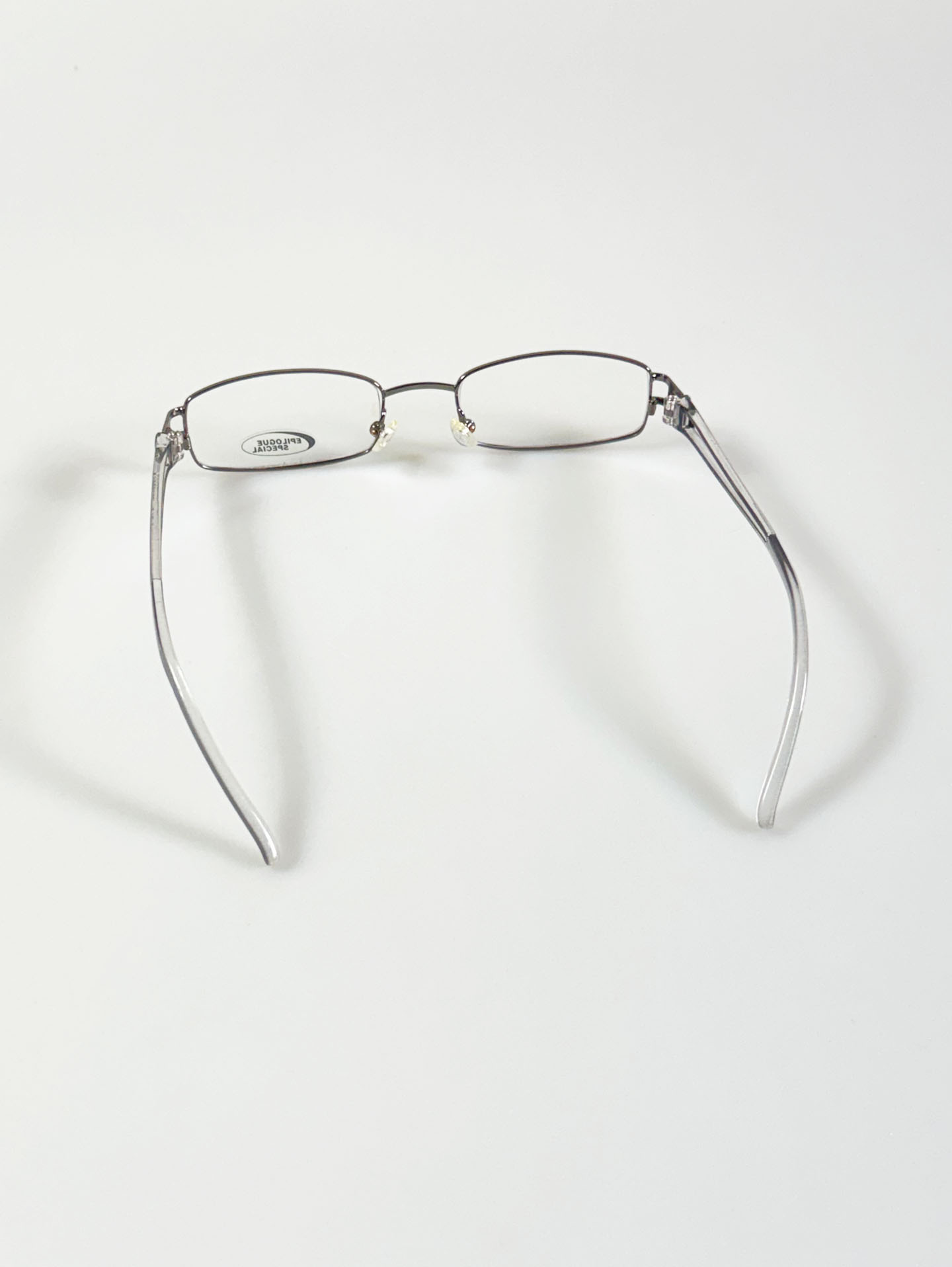 EPILOGUE Silver Slim Square Metal Glasses