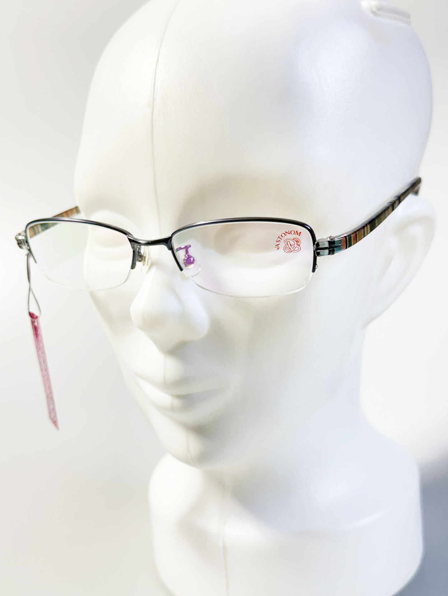 VASTONOM Dark Silver Semi-Rimless Square Frame Glasses