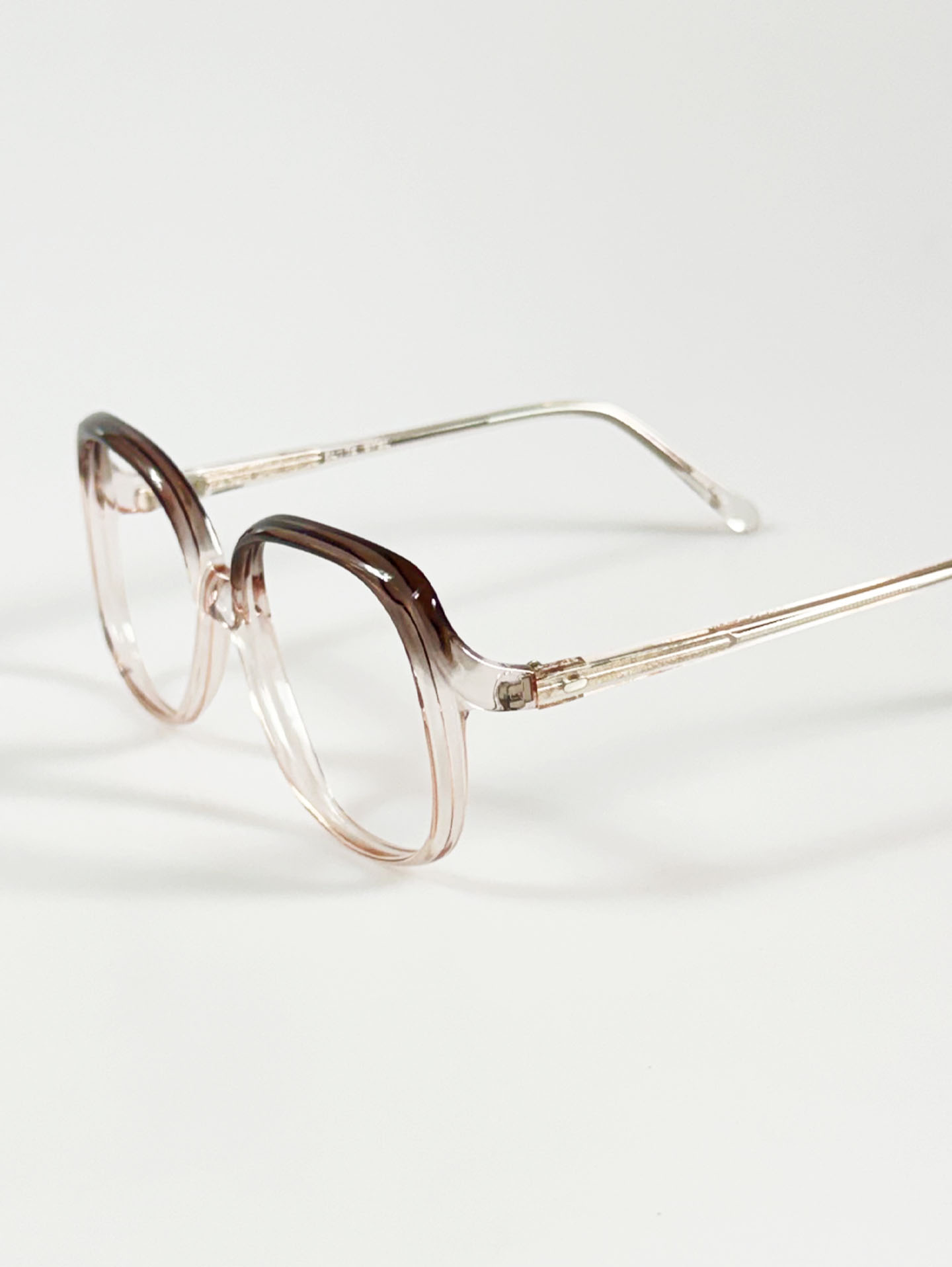 90s ELITE Smoke Crystal Oversized Square Acetate Horn-Rim Glasses