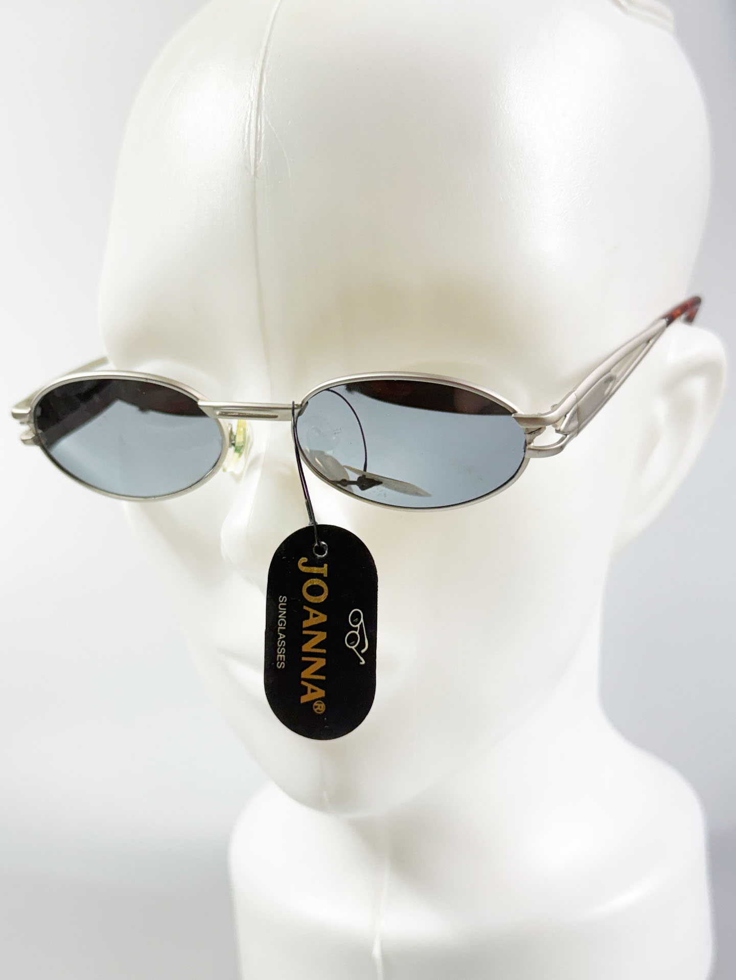 90's JOANNA Silver Slim Oval Metal Frame Sunglasses