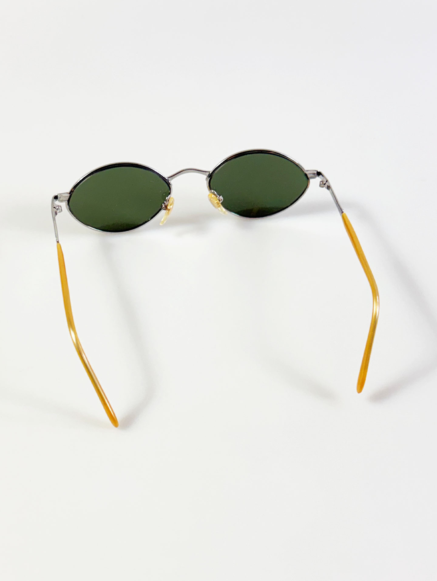 90's NELLY Silver Slim Oval Metal Frame Sunglasses