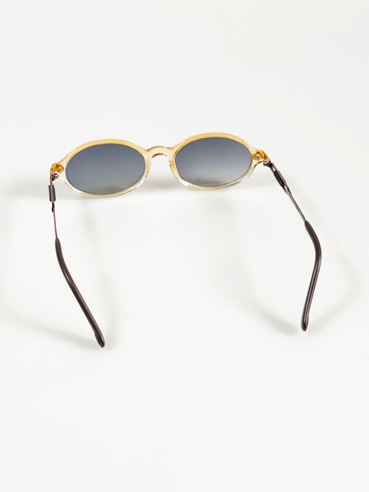 90's EBALITE Amber Clear Oval Combination Frame Sunglasses