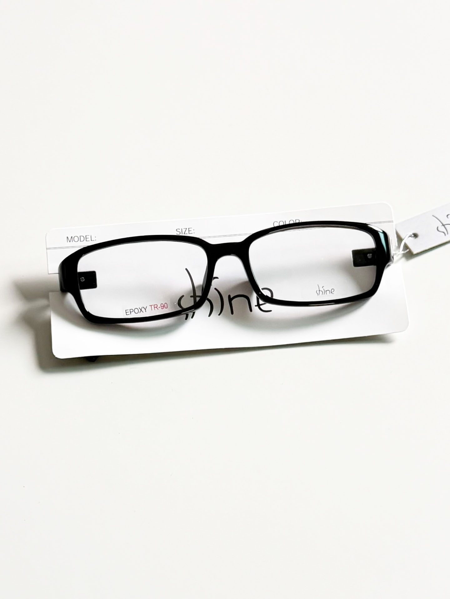 SHINE Epoxy Black Square Horn-Rim Frame Glasses