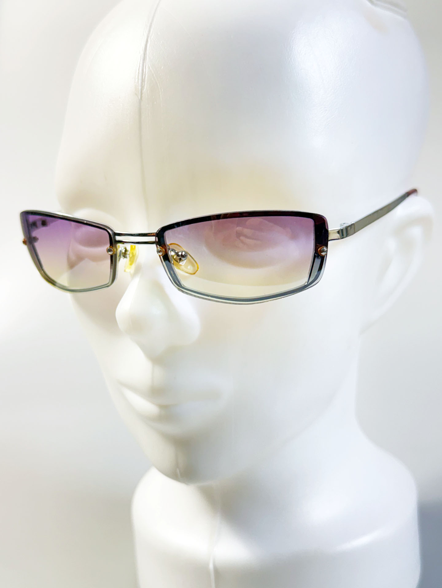 Rimless Square Metal Frame Tint Sunglasses