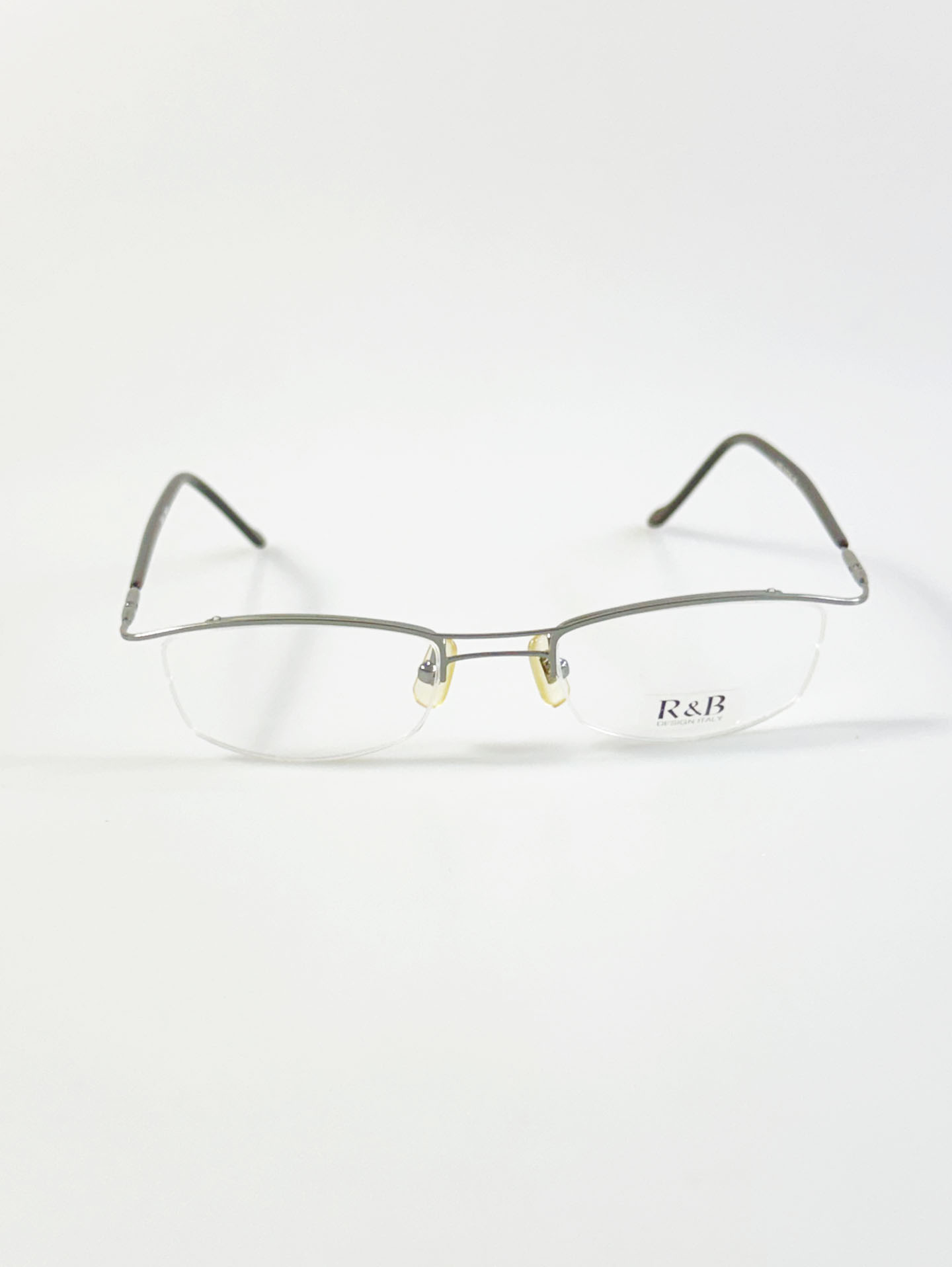 R&B Eyewear Gunmetal Half-Rim Square Glasses