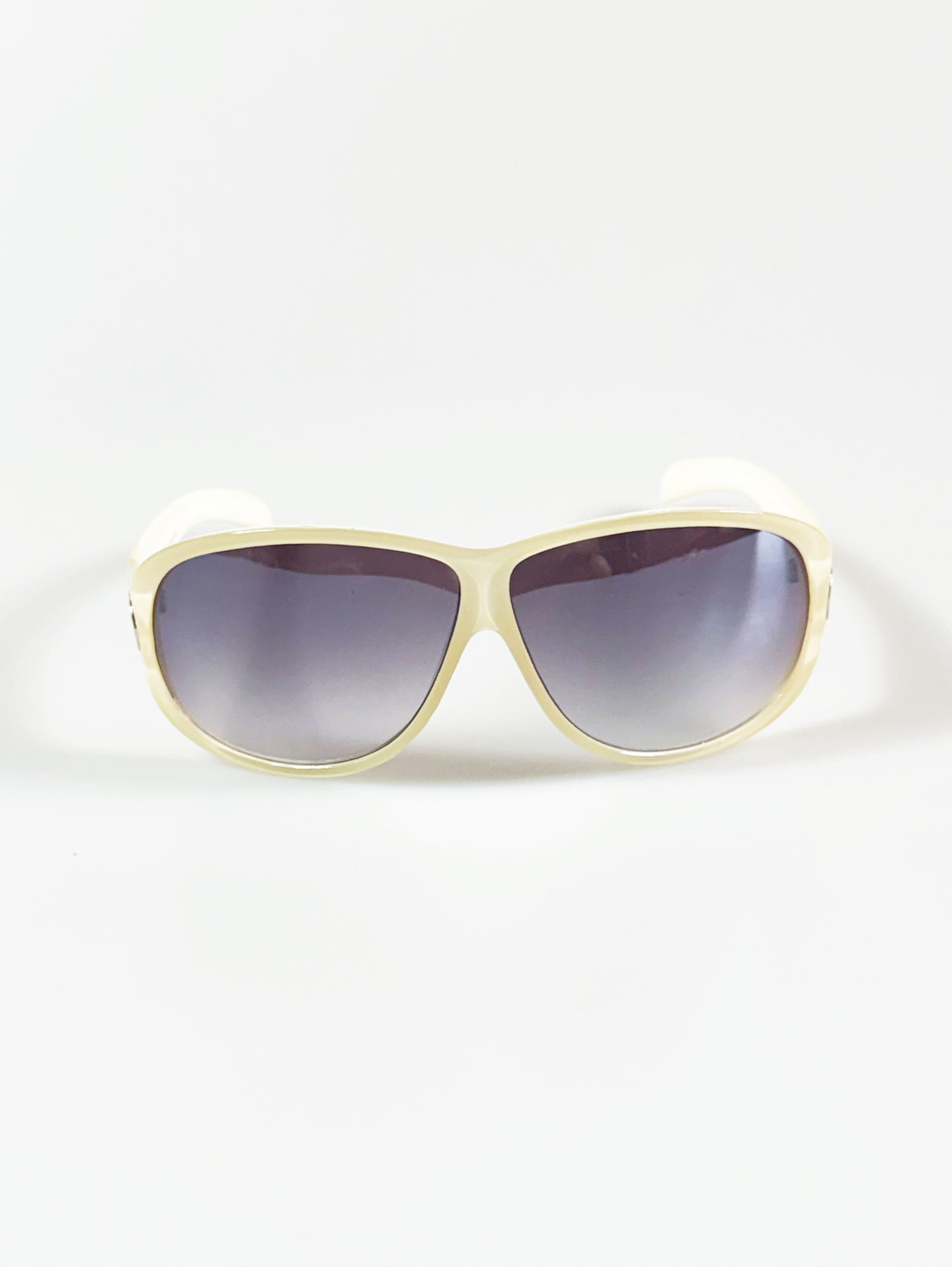 Ivory Oversized Square Wraparound Sunglasses