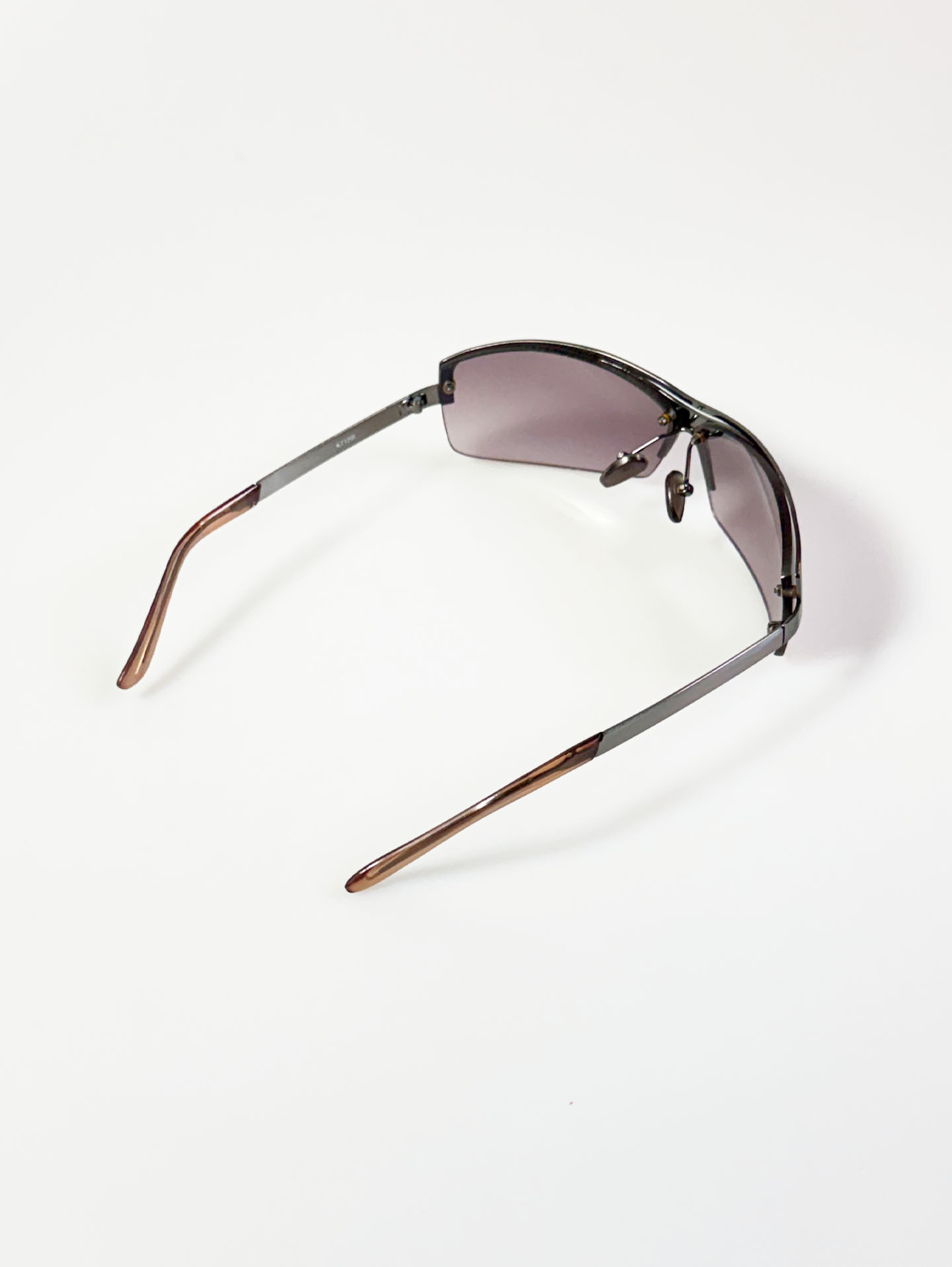 90’s Futuristic Rimless Wrap Metal Sunglasses