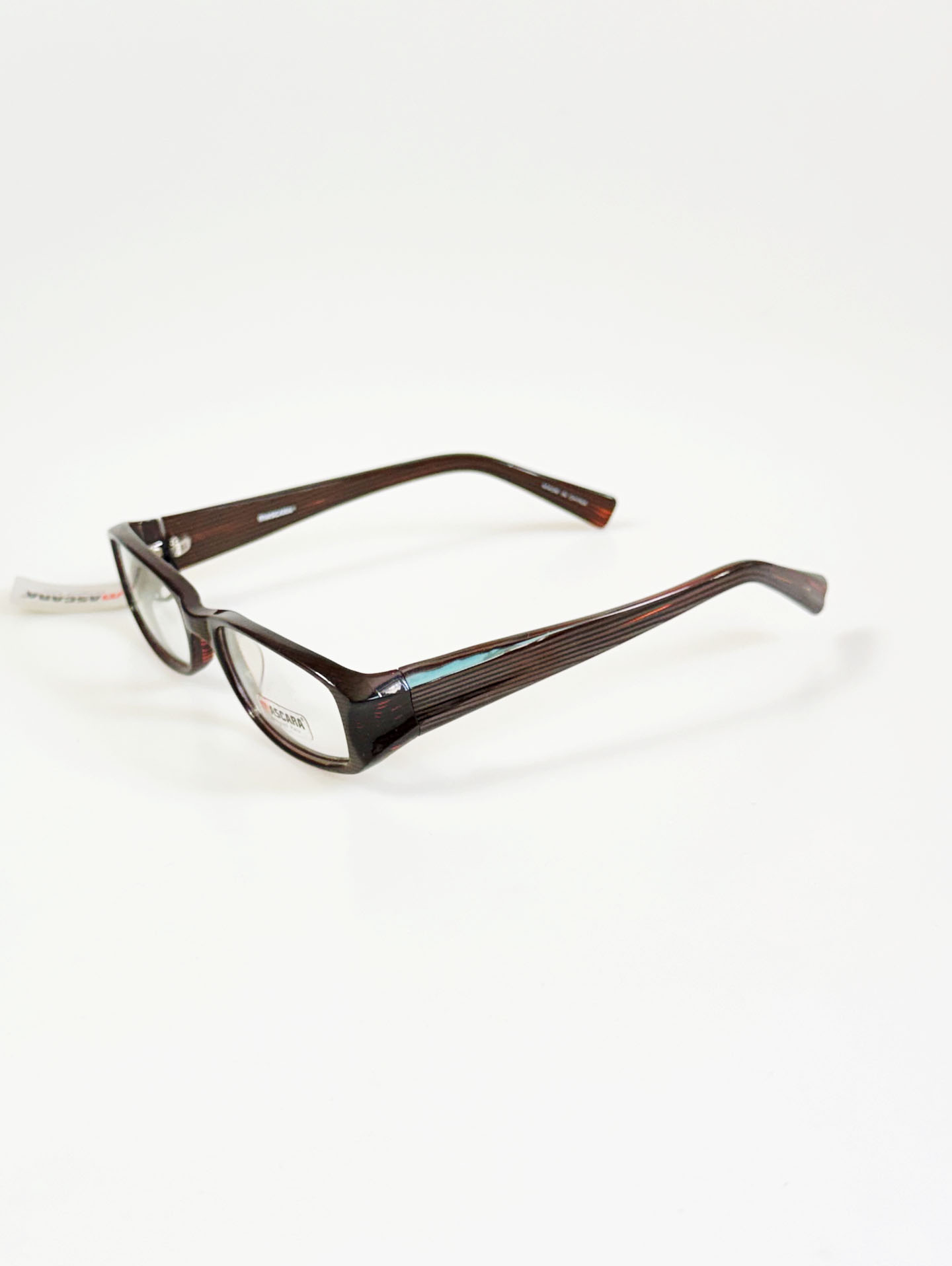 MASCARA Brown Stripe Square Horn-Rim Frame Glasses