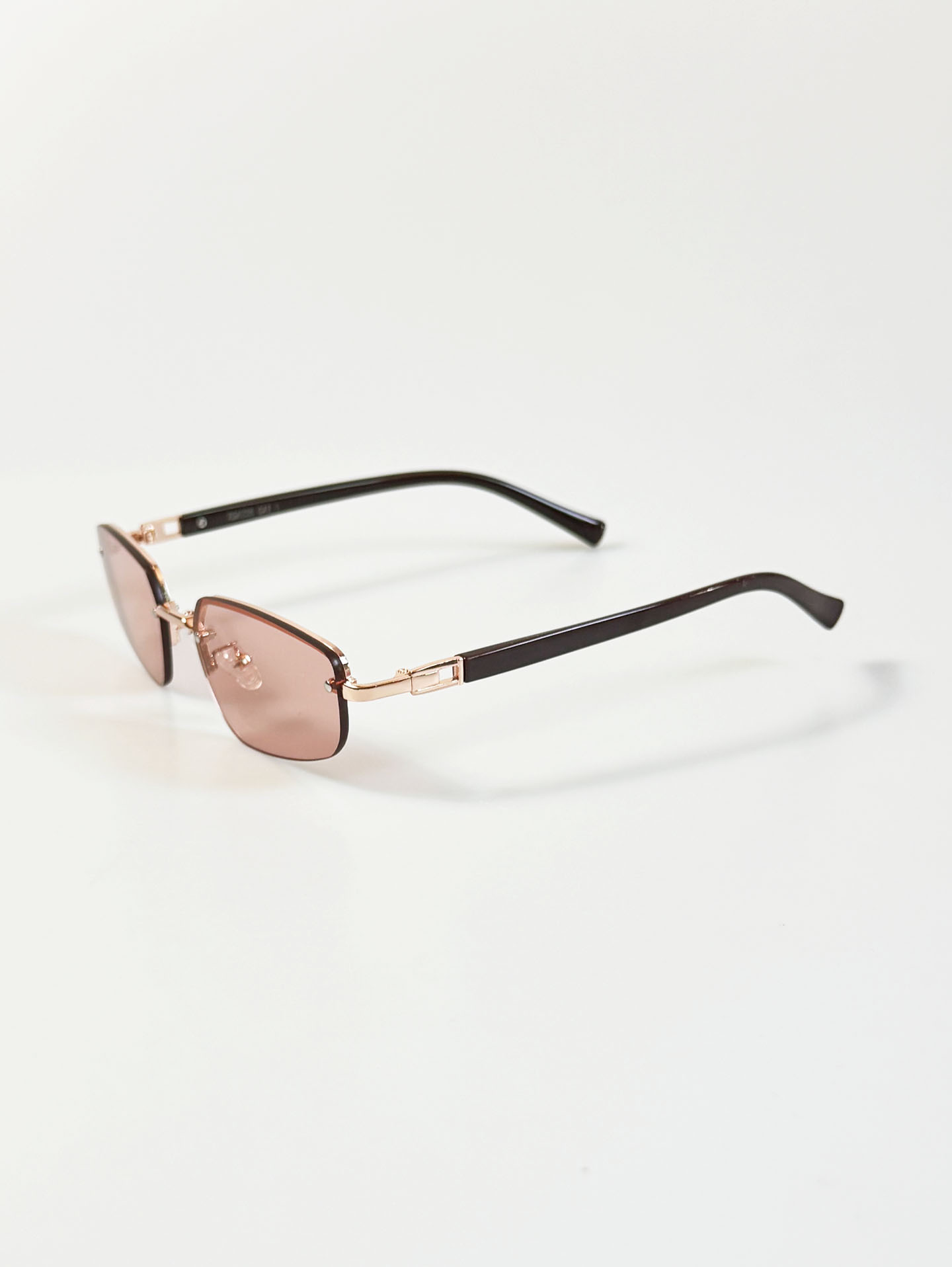 Rimless Square Metal Frame Tint Sunglasses