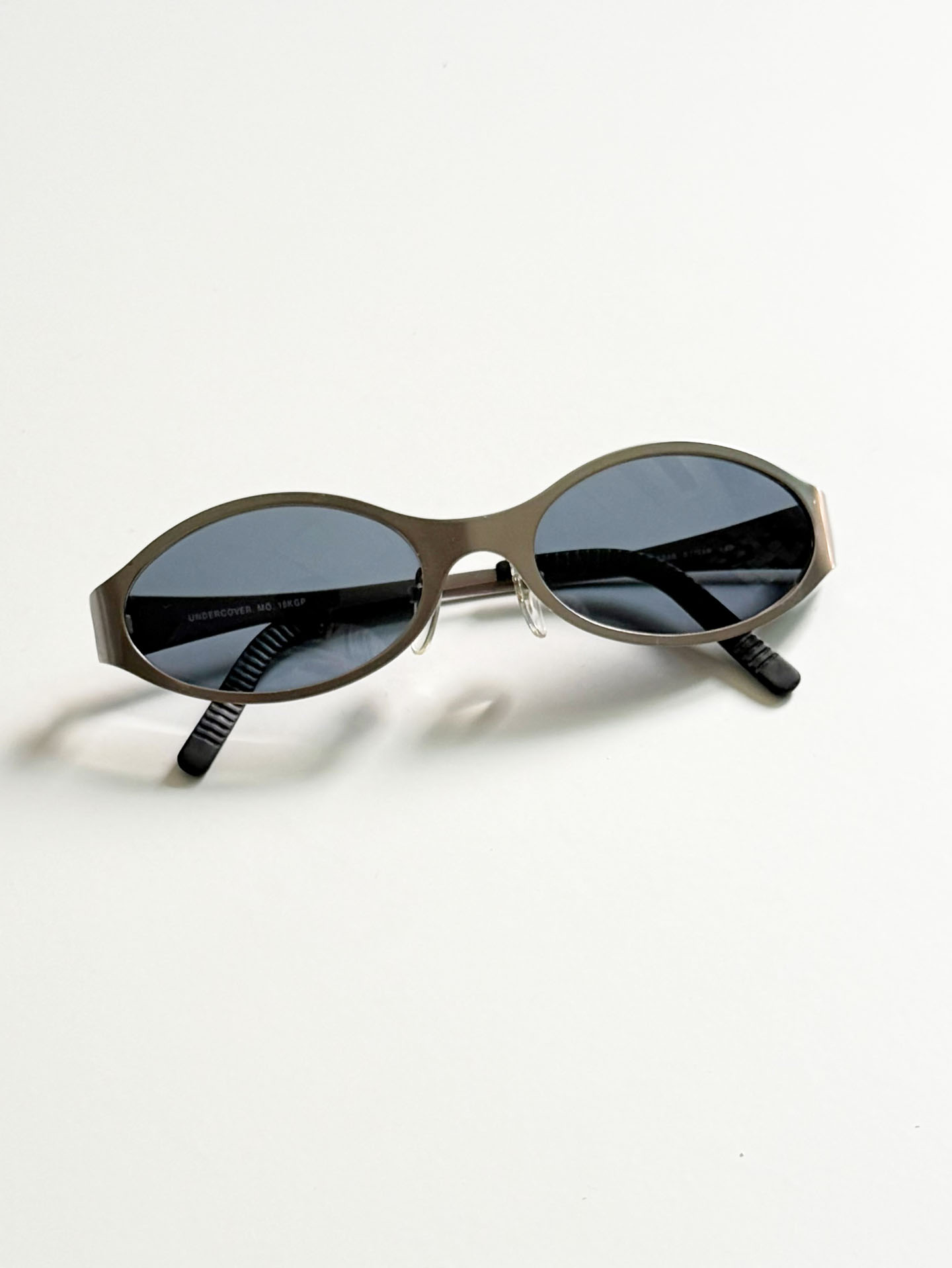 90's UNDERCOVER Silver Metal Slim Oval Sunglasses