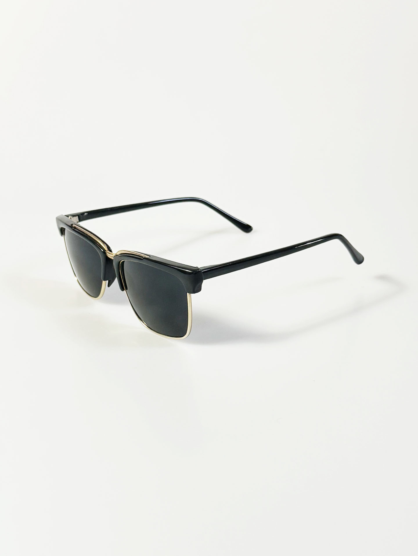 Black&Gold Clubmaster Browline Square Frame Sunglasses