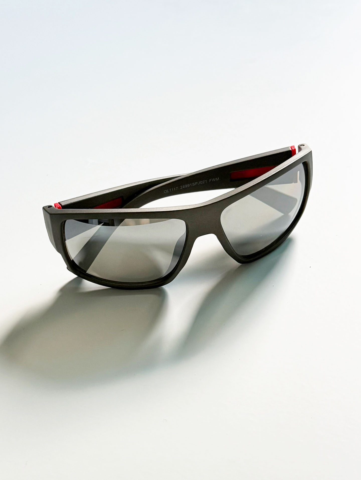PANAMA JACK Dark Gray Wraparound Square Frame Sunglasses