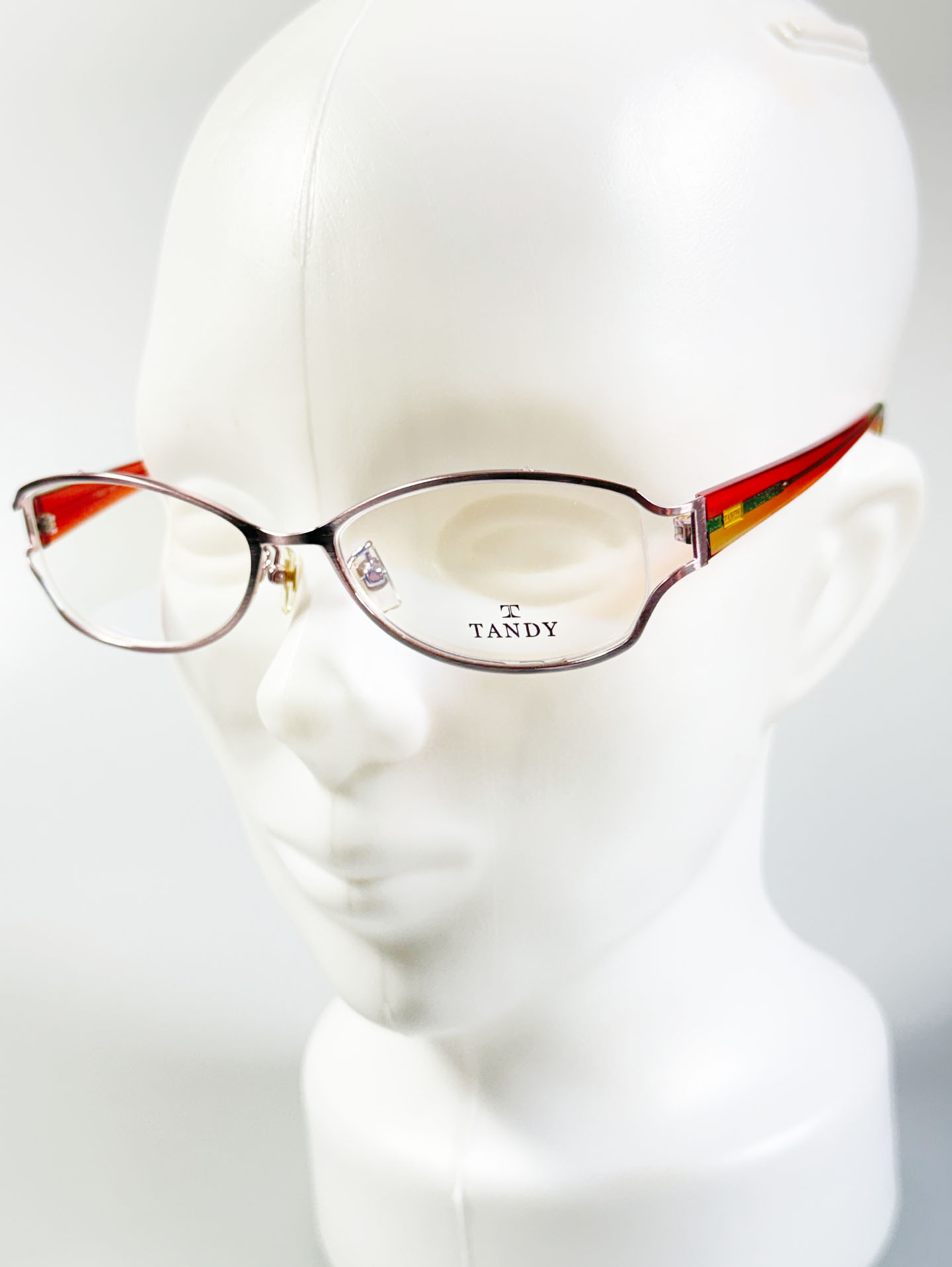 TANDY Pink Slim Oval Metal Frame Glasses