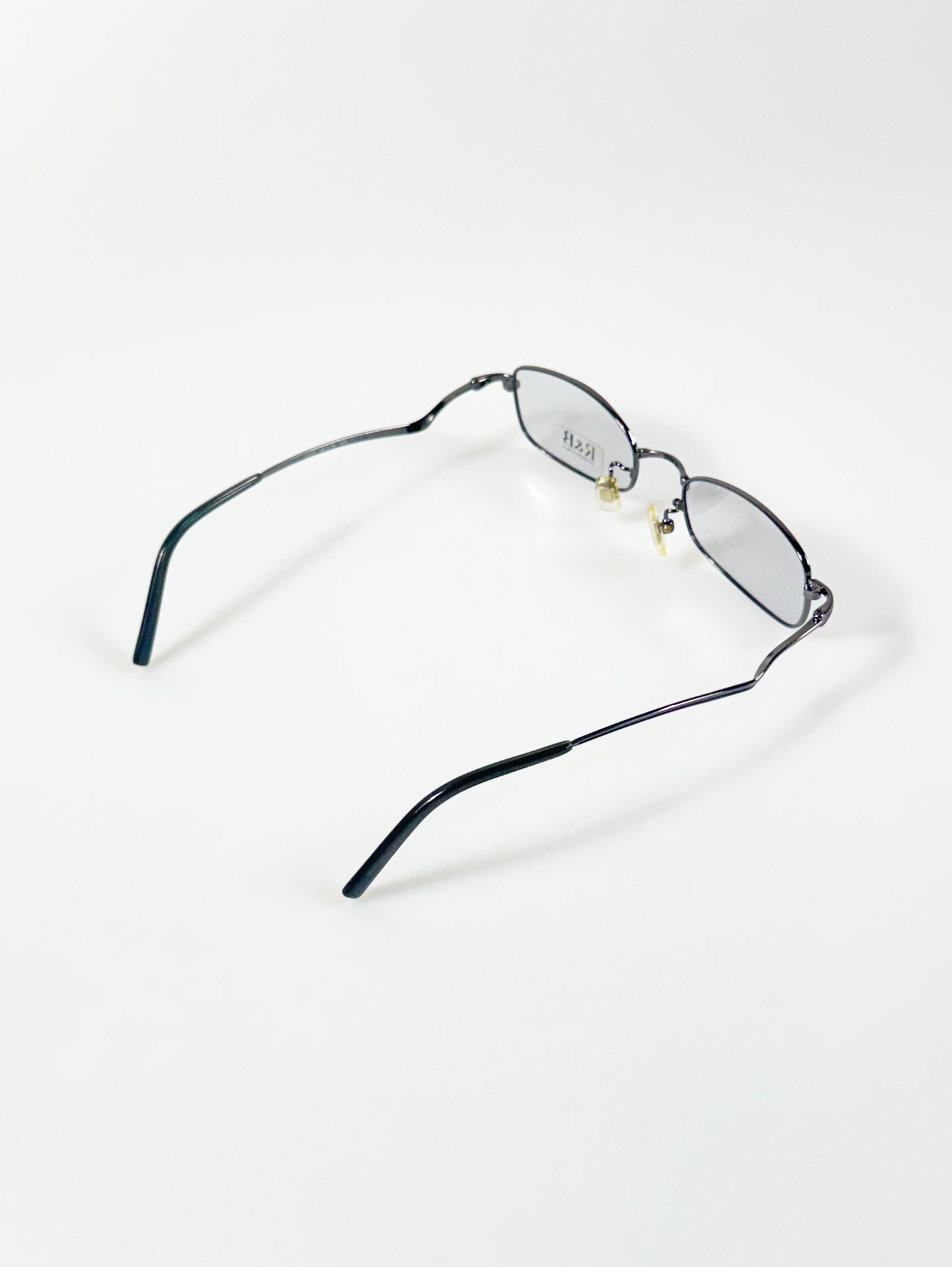 R&B Eyewear Gunmetal Slim Square Frame Glasses