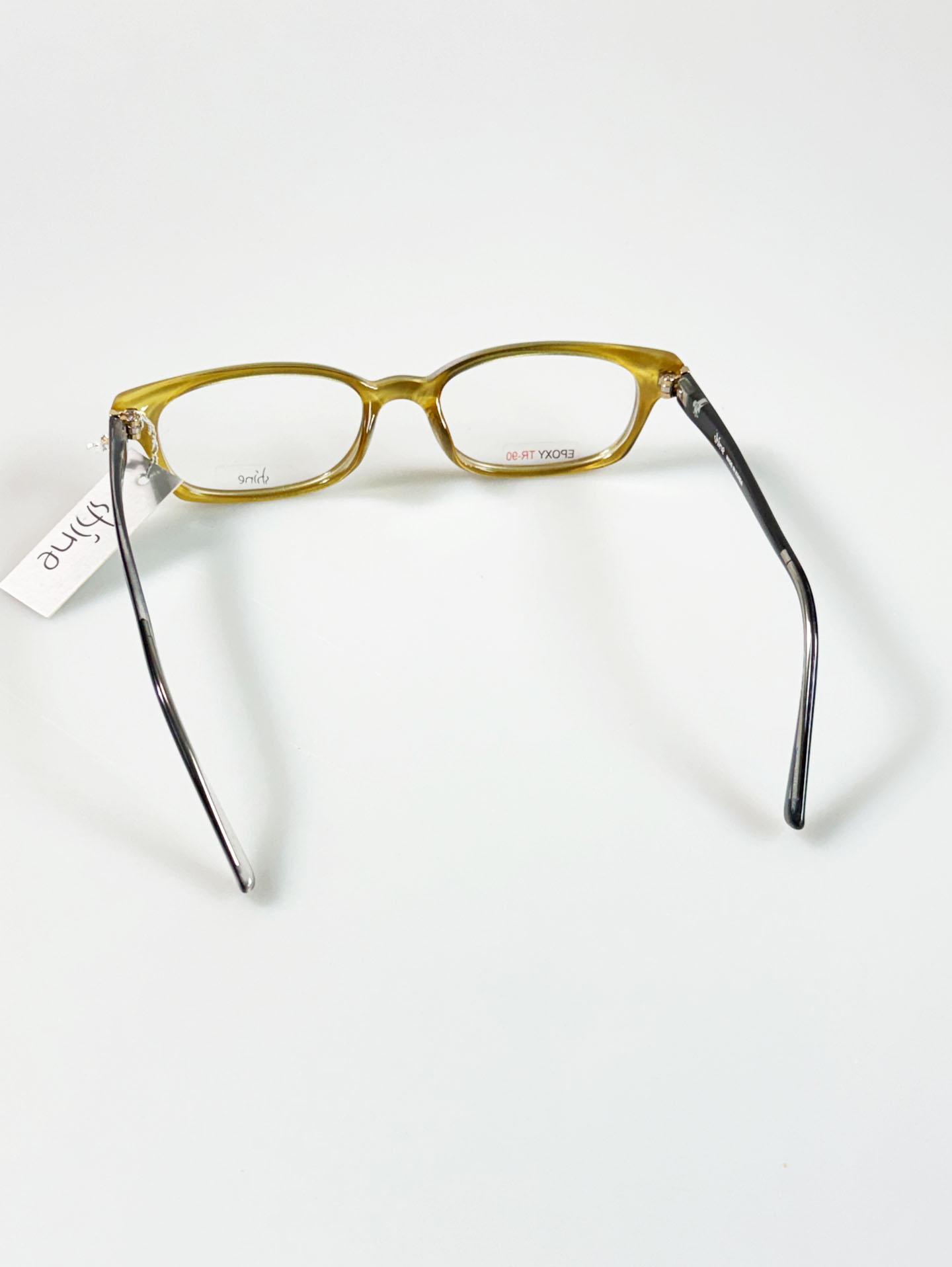 SHINE Epoxy Black Two-Tone Square Horn-Rim Frame Glasses