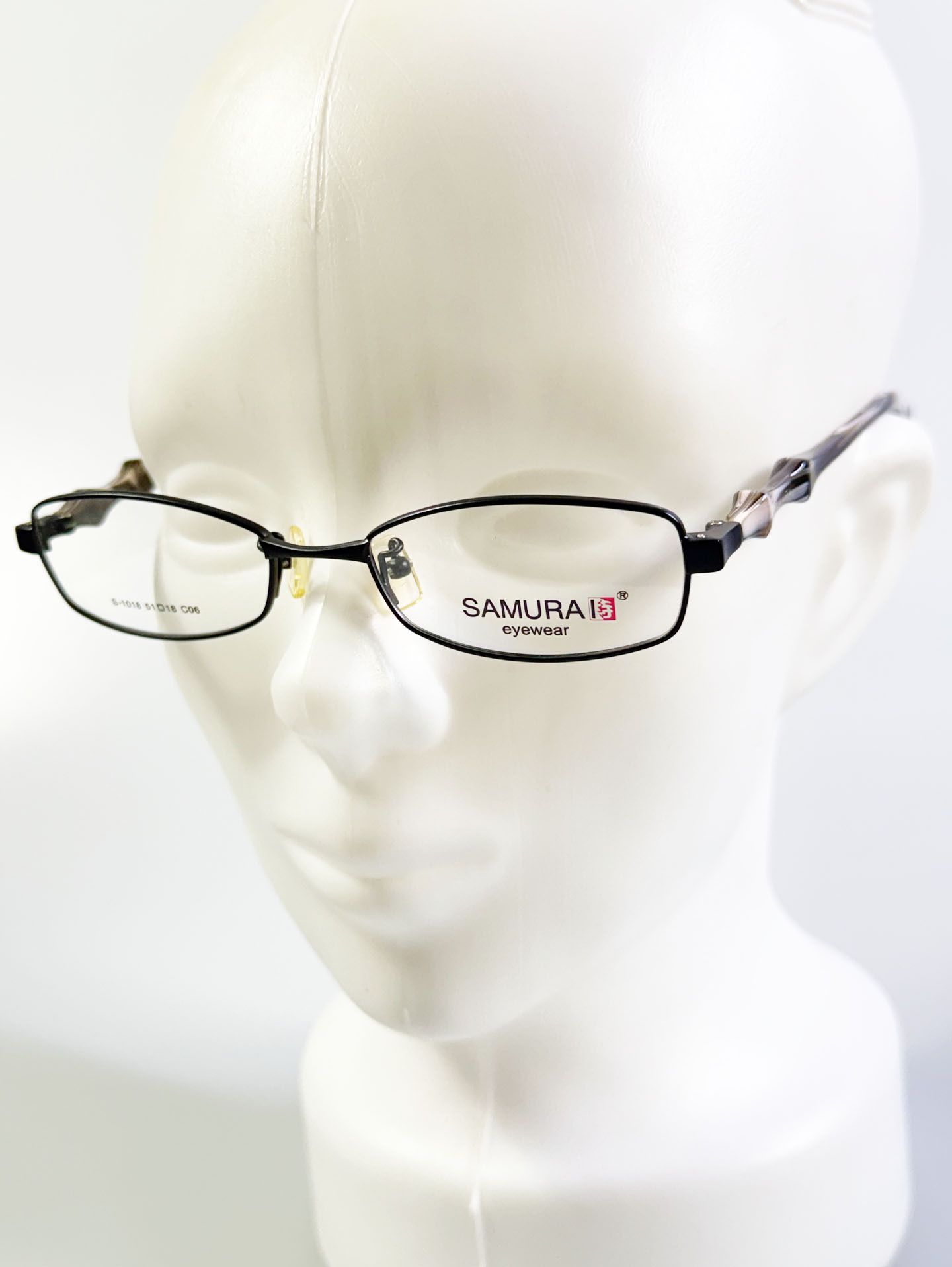 SAMURAI Eyewear Black Slim Square Metal Frame Glasses