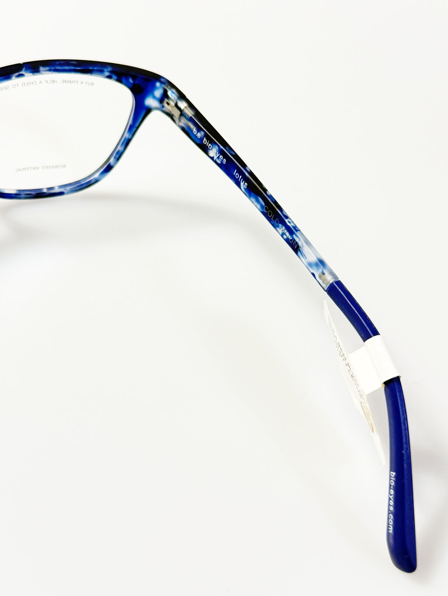 Bie Eyes Blue Marbled Square Horn-Rim Frame Glasses