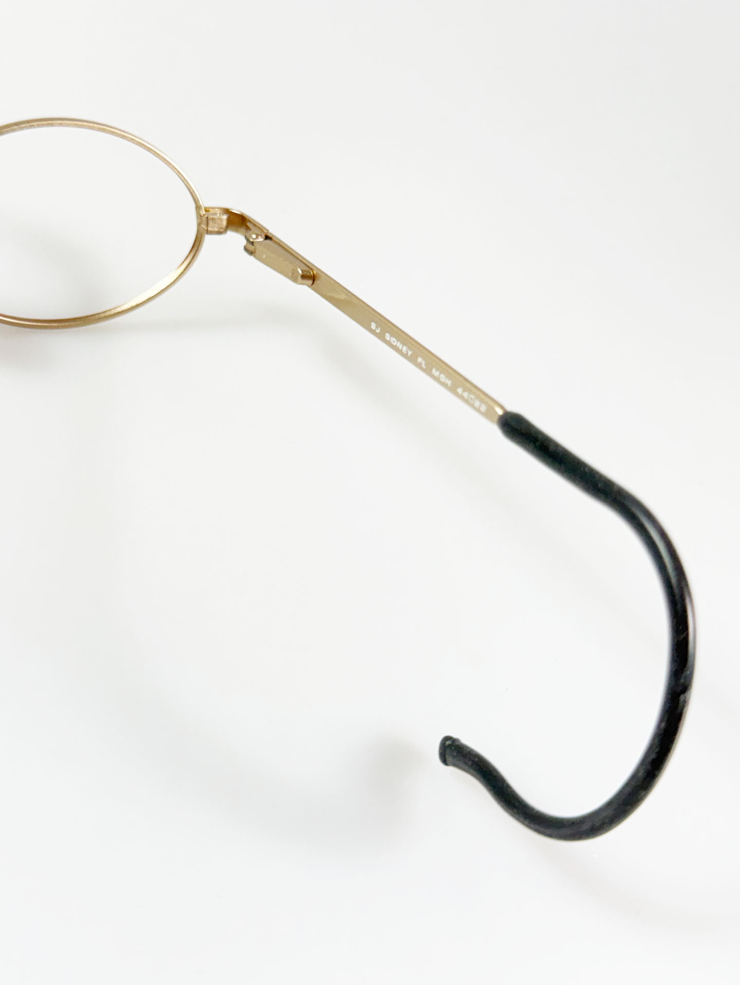 90's SJ SIDNEY Gold Metal & Tortoiseshell Oval Frame Glasses