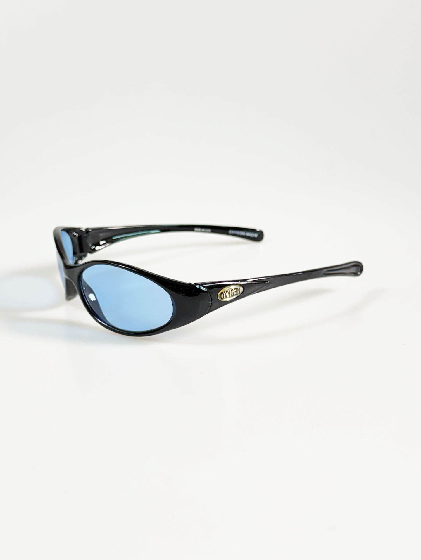 90's OXYGEN Black Wraparound Oval Tint Sunglasses