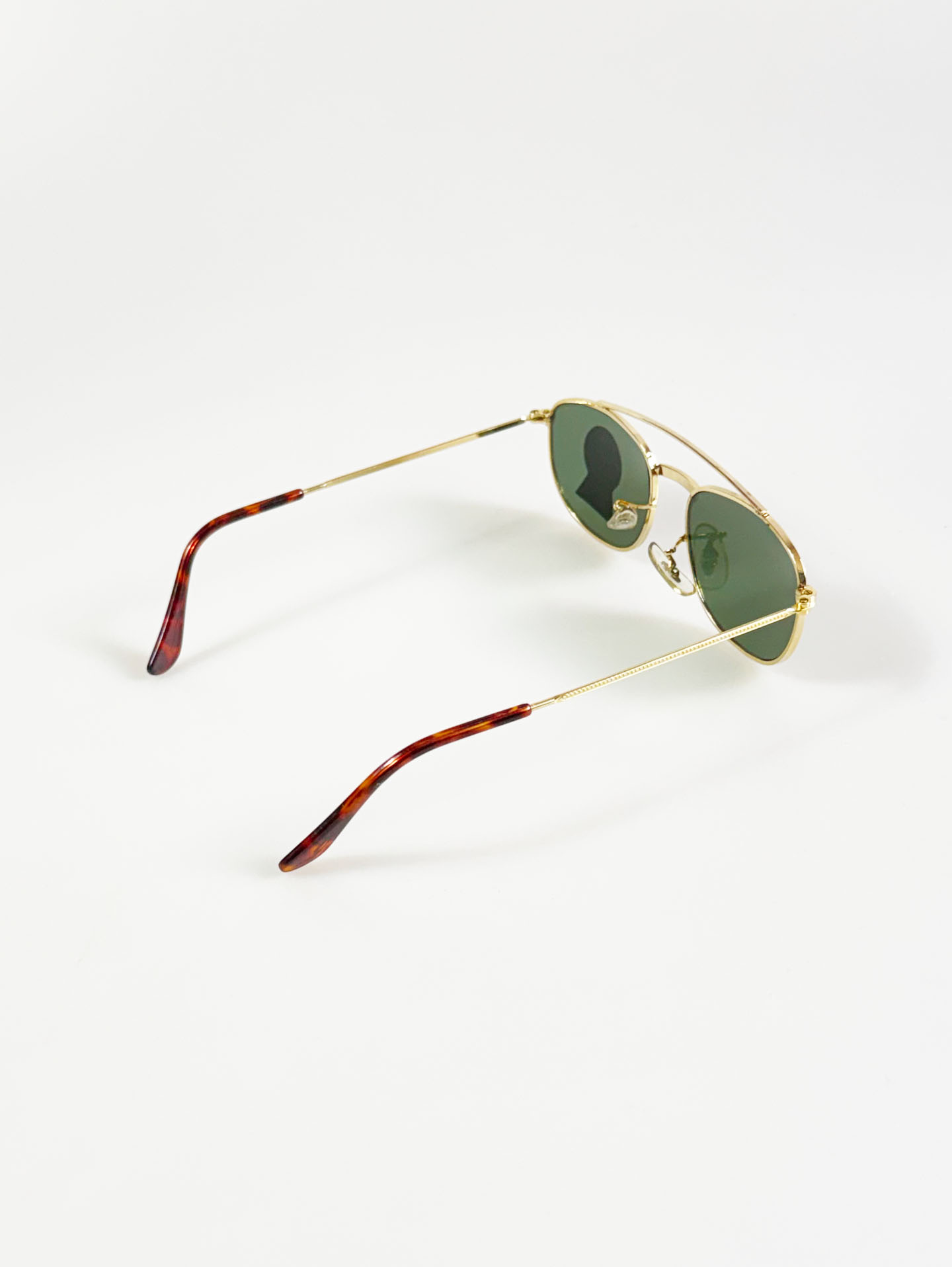 90’s Double Bridge Gold Metal Square Sunglasses