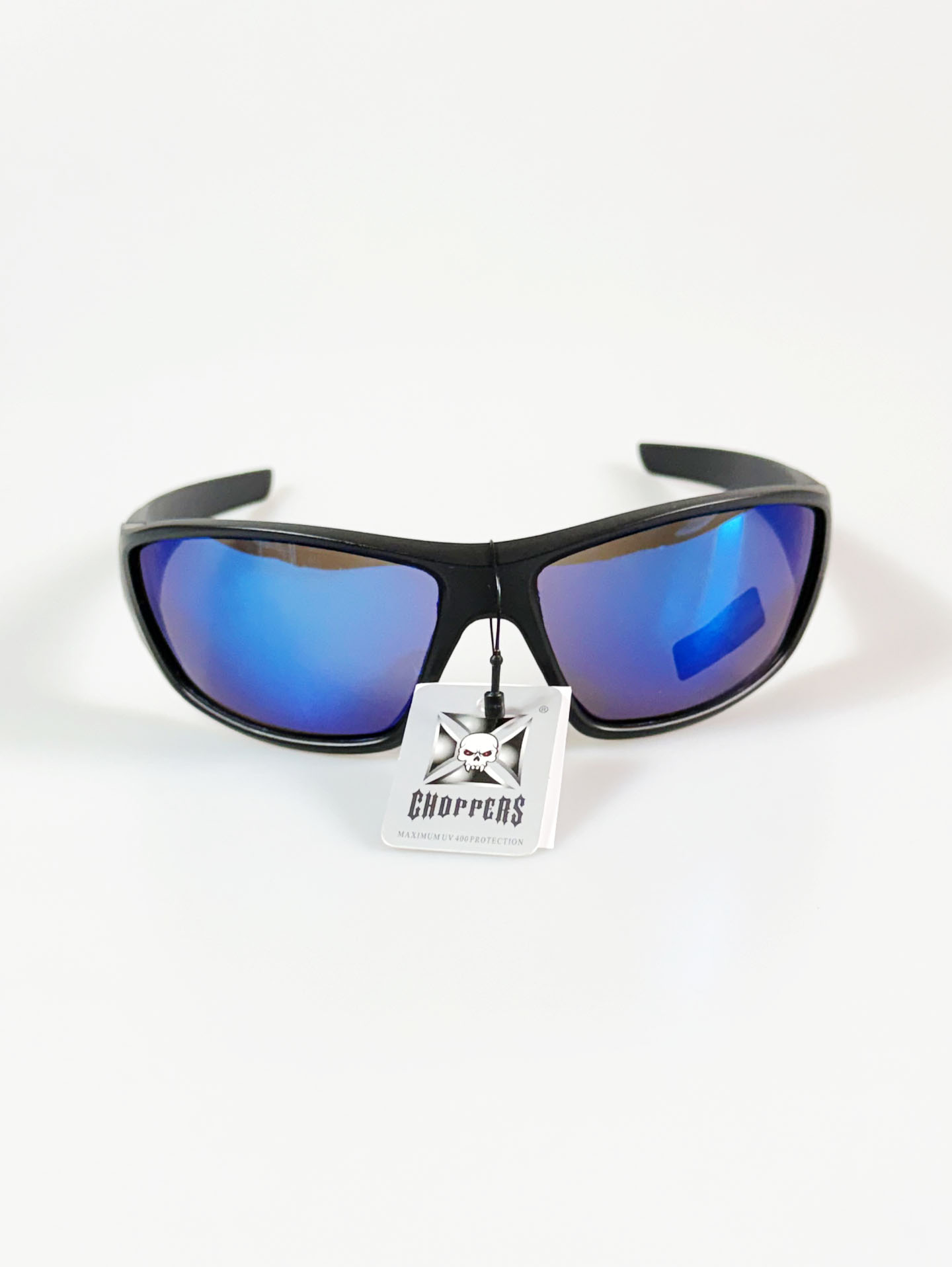 CHOPPERS Wraparound Matte Black Square Frame Sunglasses