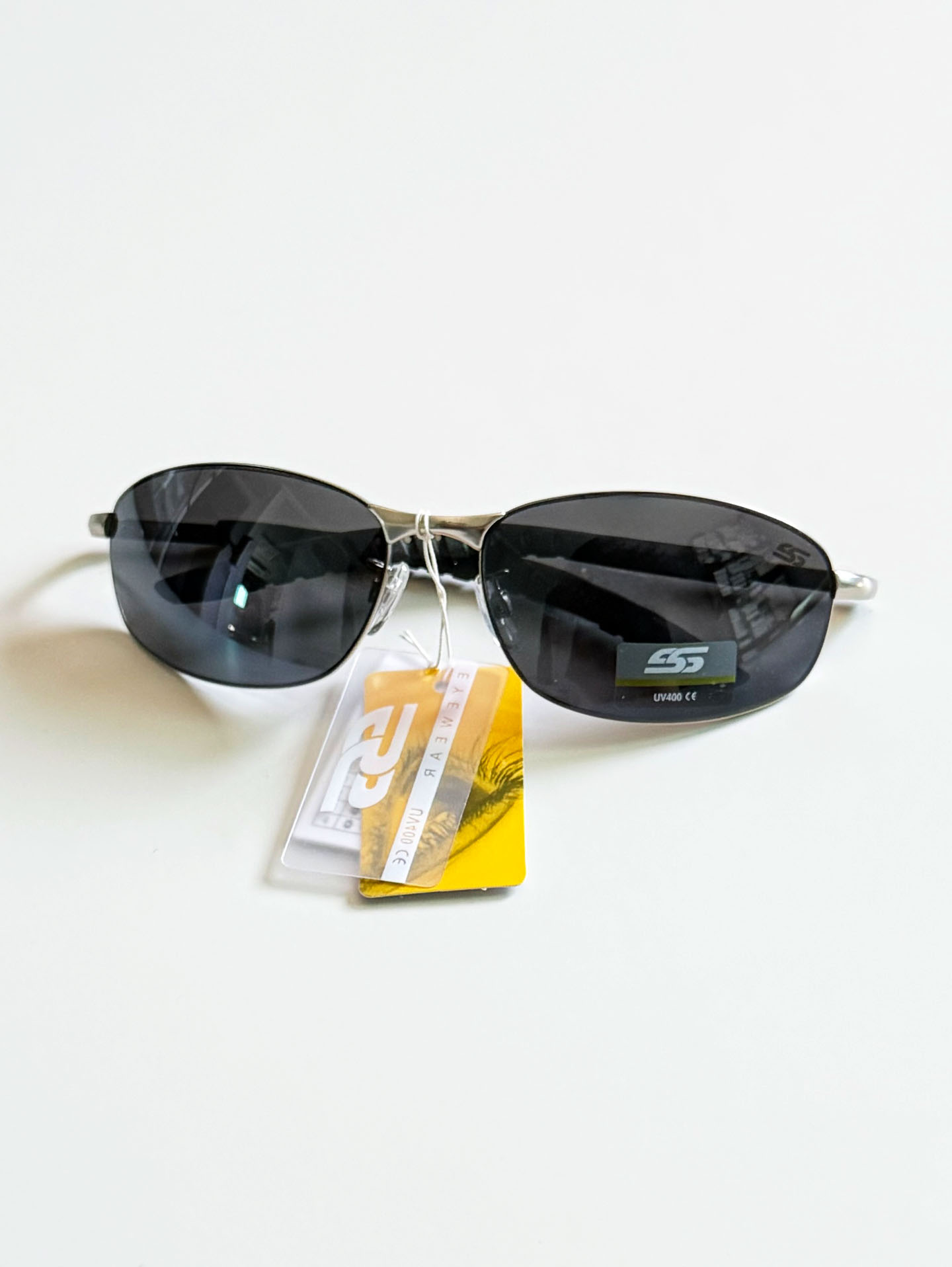 SS EYEWEAR Silver Slim Square Metal Frame Sunglasses