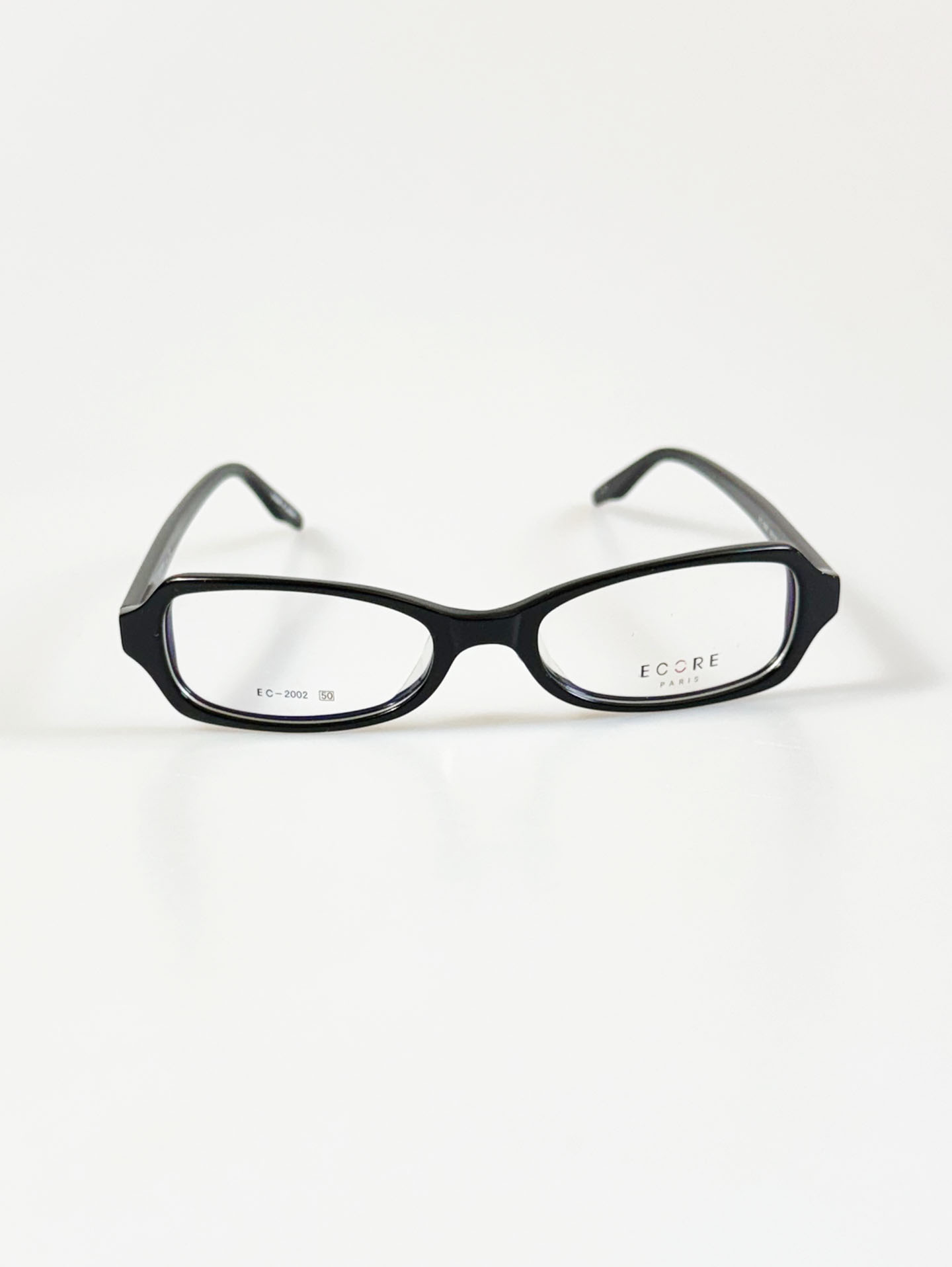 ECORE PARIS Black Slim Square Horn-Rim Glasses