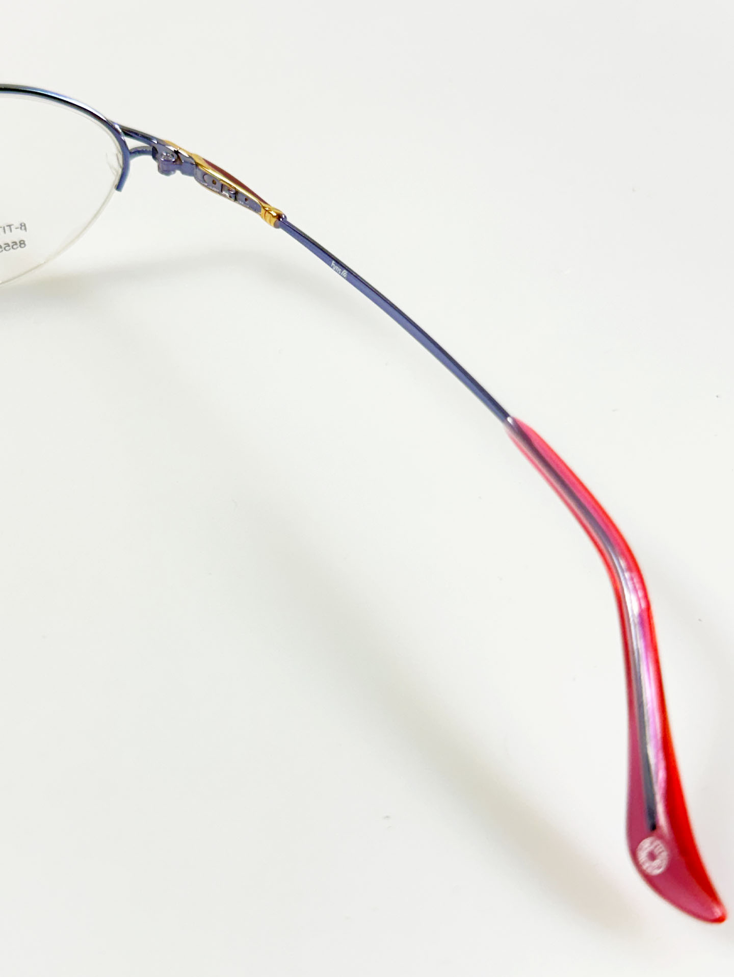 90's FUTIS Blue Purple Semi-Rimless Oval Metal Glasses