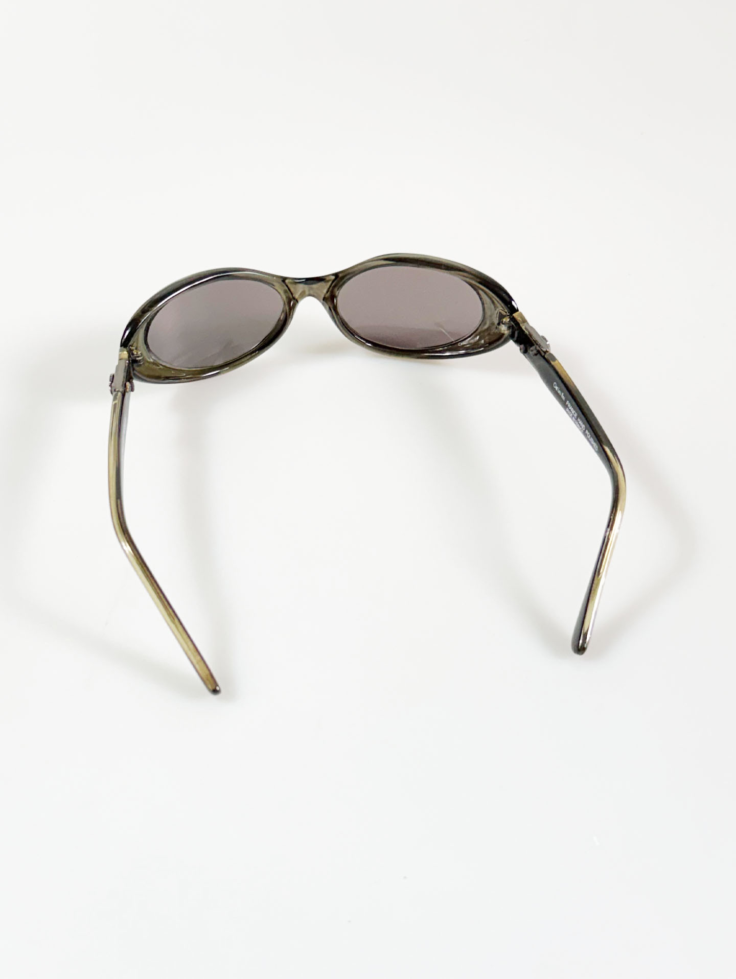 90's ONE LAST KISS Smoke Oval Wrap Acetate Frame Sunglasses