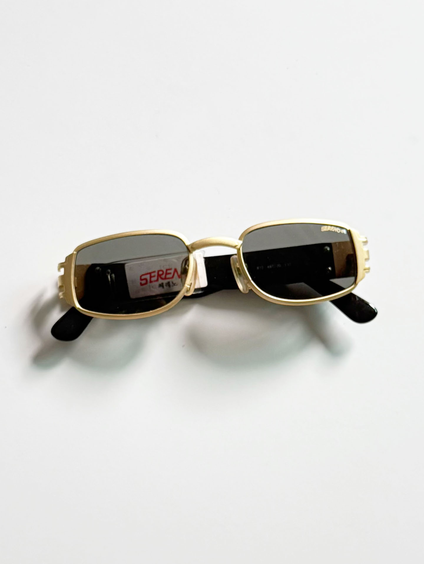 90's SERENO Square Gold Metal Sunglasses