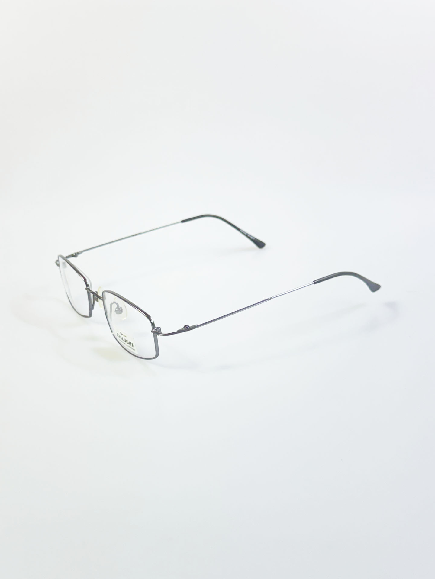 EPILOGUE Gunmetal Slim Square Metal Glasses