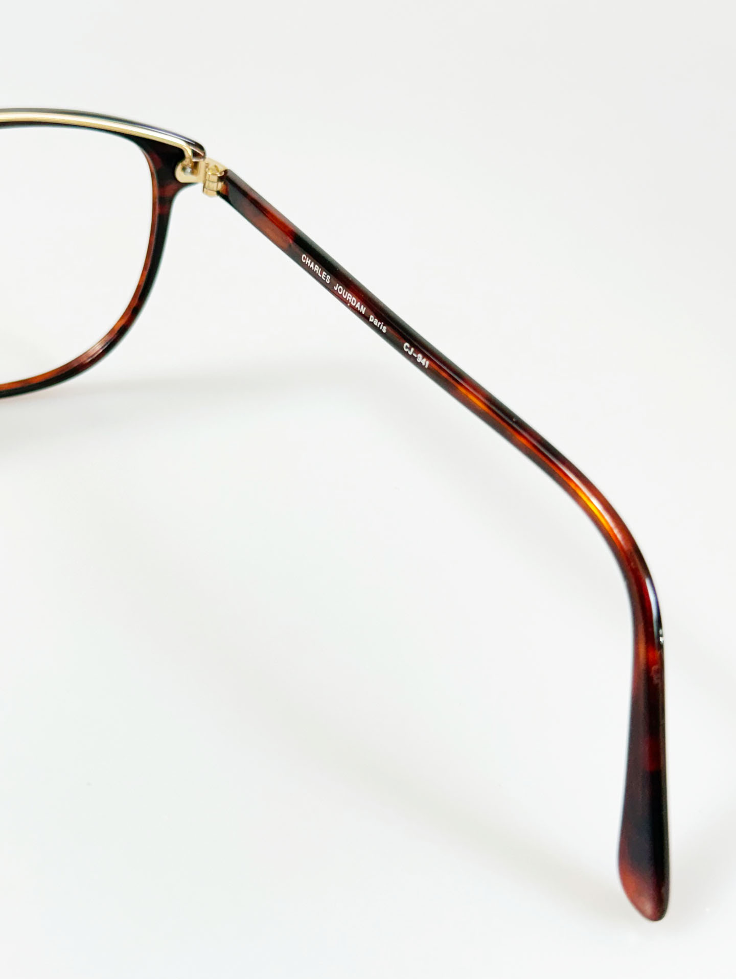 90's CHARLES JOURDAN PARIS Tortoiseshell Browline Square Frame Glasses