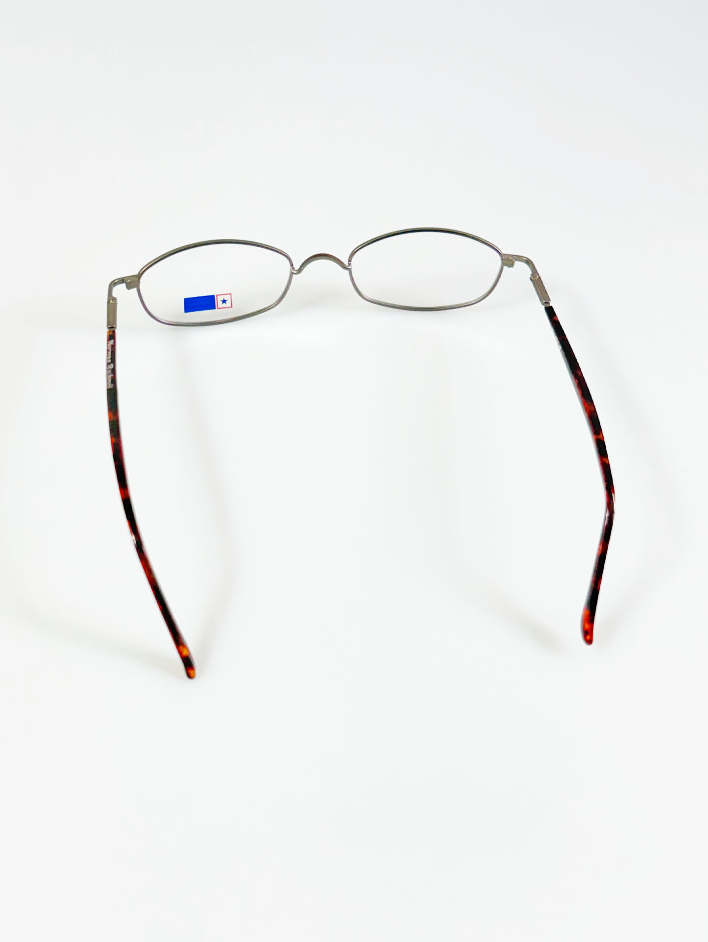90’s Norman Rockwell Dark Silver Slim Oval Metal Glasses