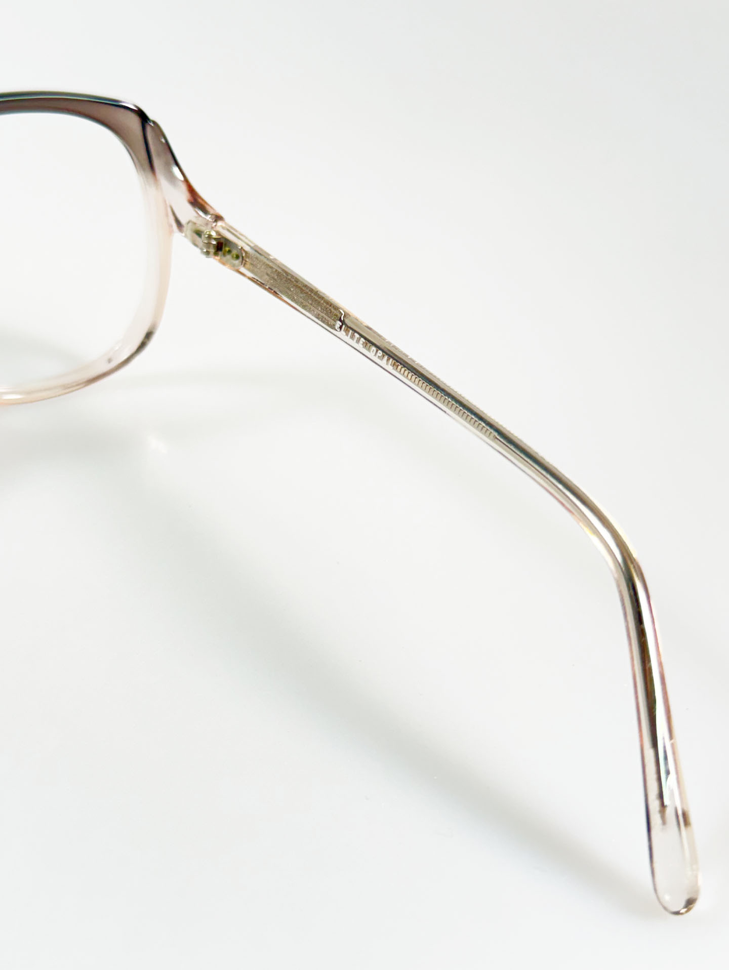 90s ELITE Smoke Crystal Oversized Square Acetate Horn-Rim Glasses