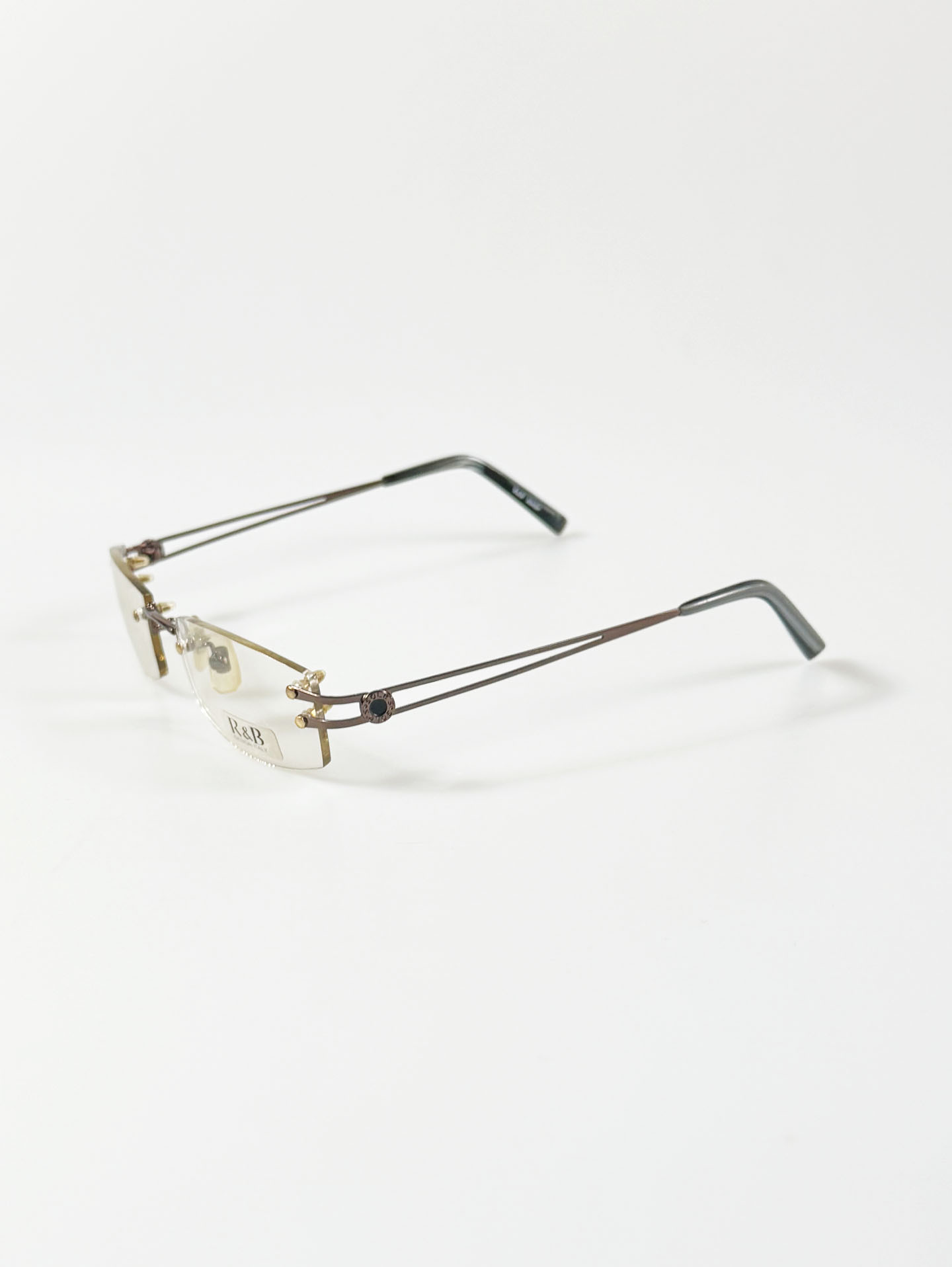 R&B Eyewear Rimless Square Metal Glasses