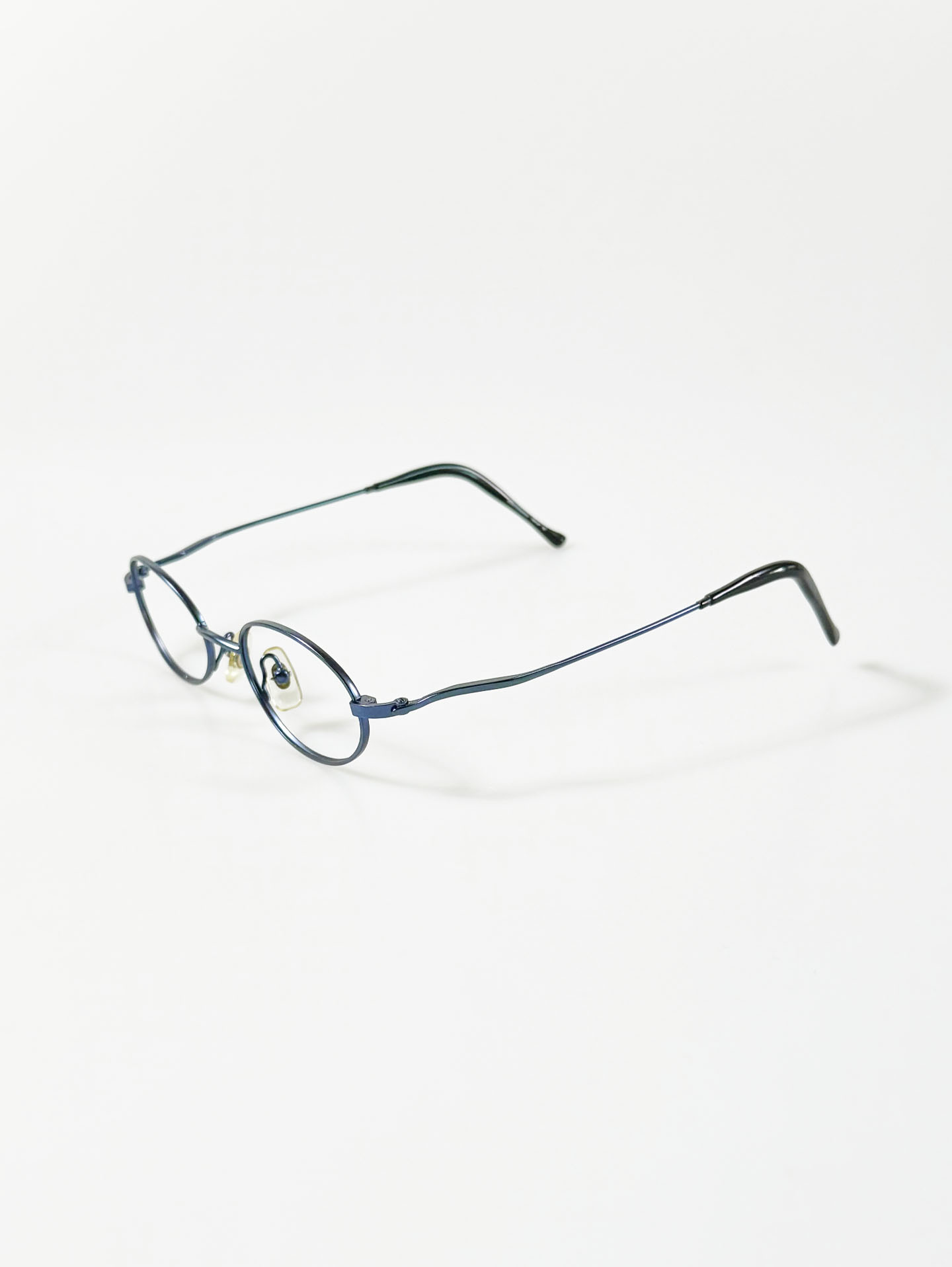 RUCHIANO Blue Slim Oval Metal Glasses