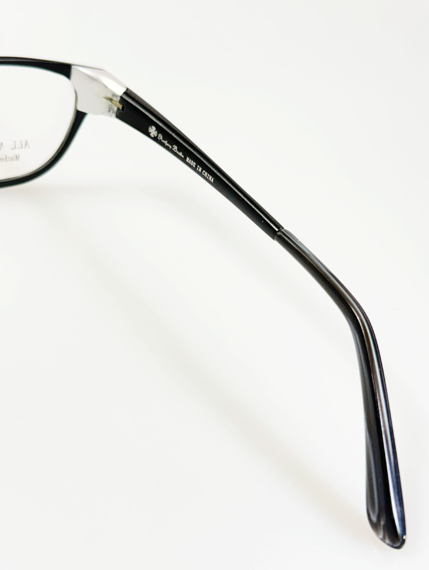 Anthony Brown Black Square Aluminum Frame Glasses