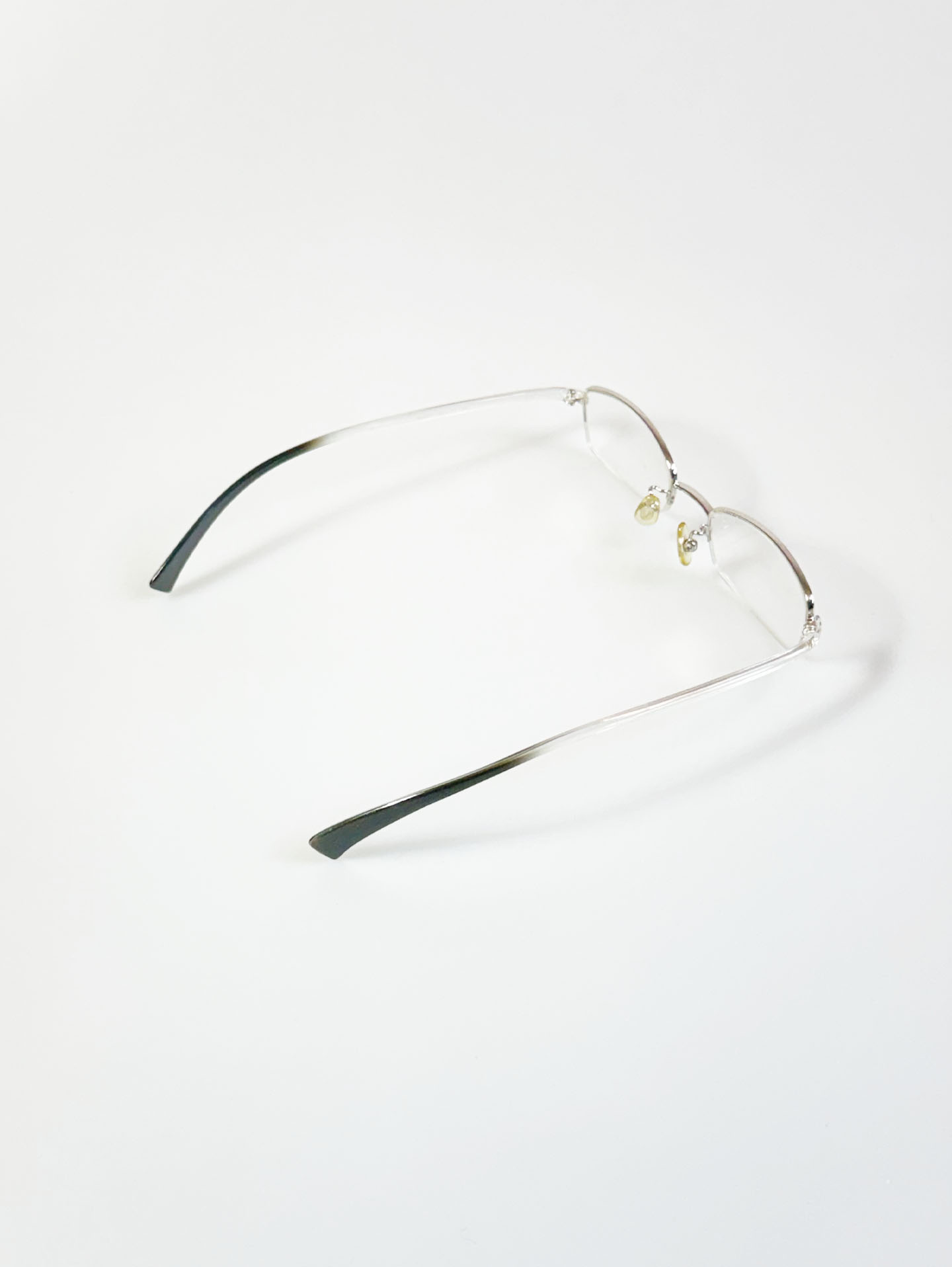 Silver Semi-Rimless Square Metal Glasses